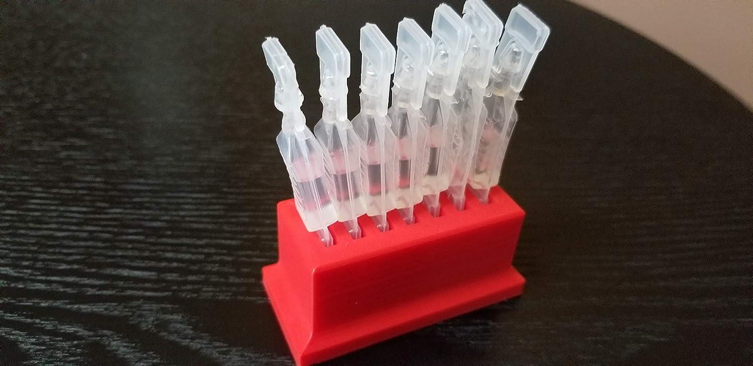 Eye Drops Vial Holder Red Holds 7 Singleuse Disposable Vials