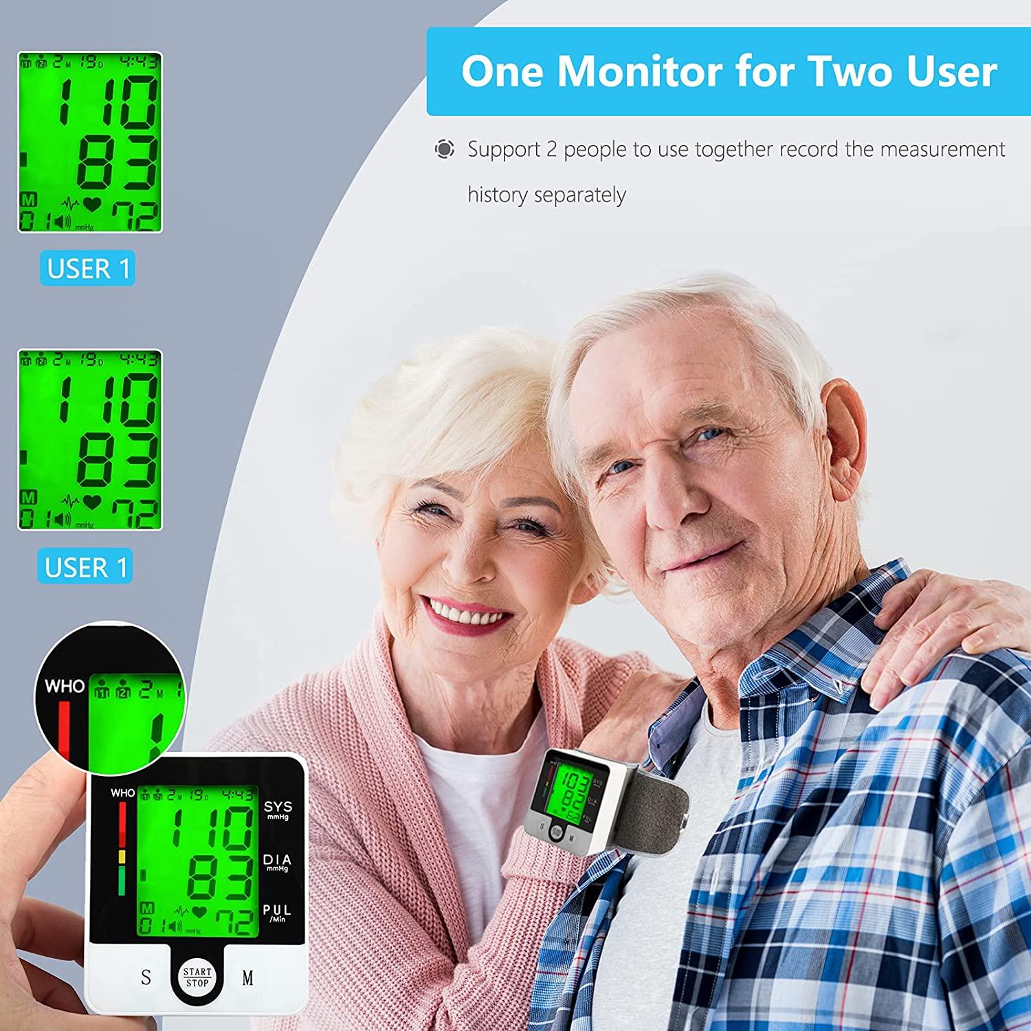 Wrist Blood Pressure Monitor,Wrist Heart Rate Monitor,Automatic Talking