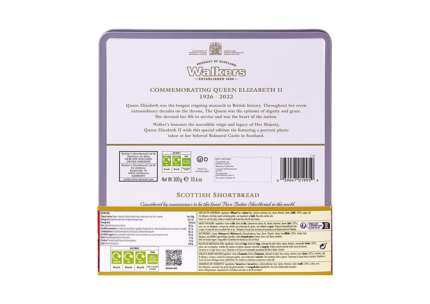 Walker's Shortbread Queen Elizabeth II Limited Edition Commemorative