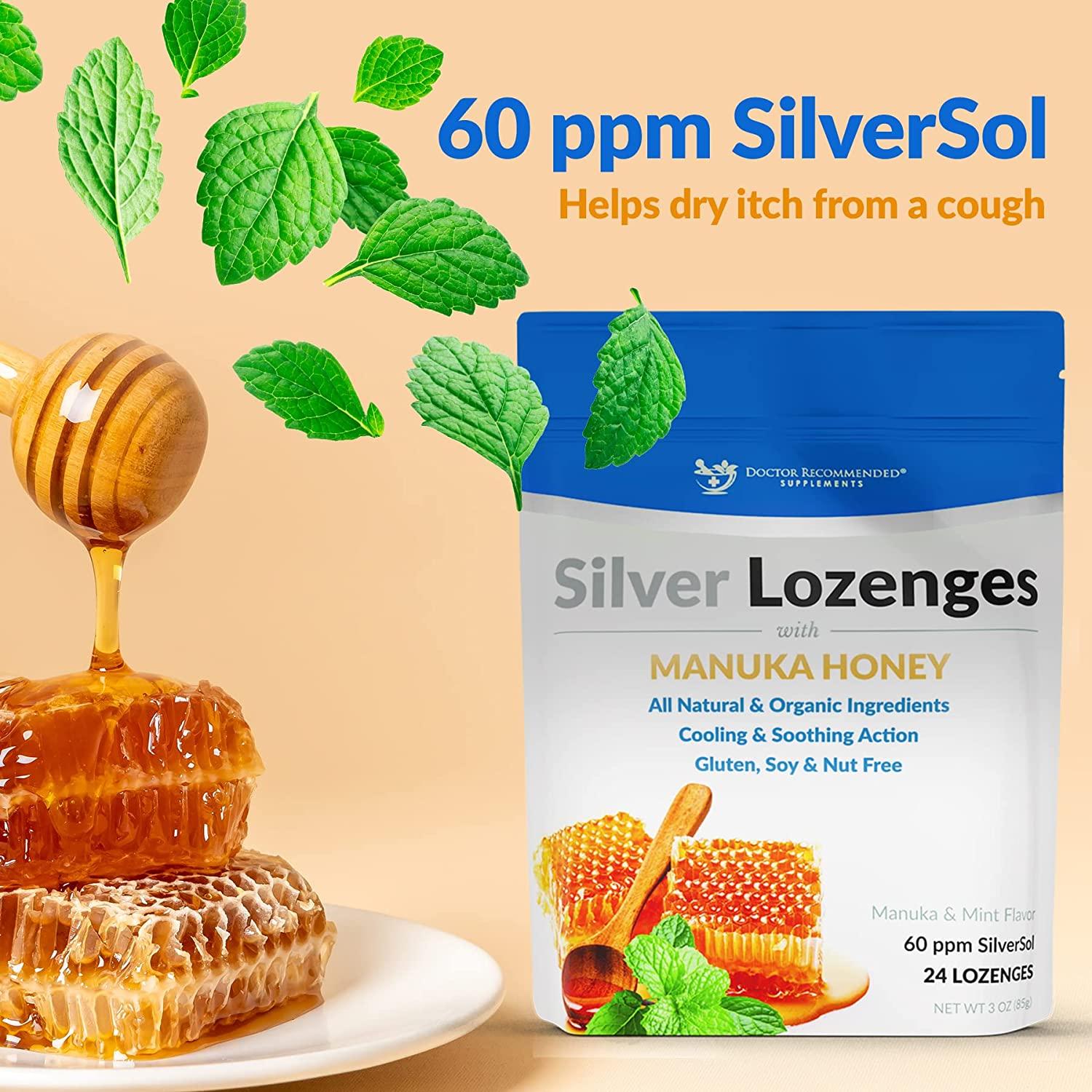 Silver Lozenges with Organic Manuka Honey and Vitamin C AllNatural
