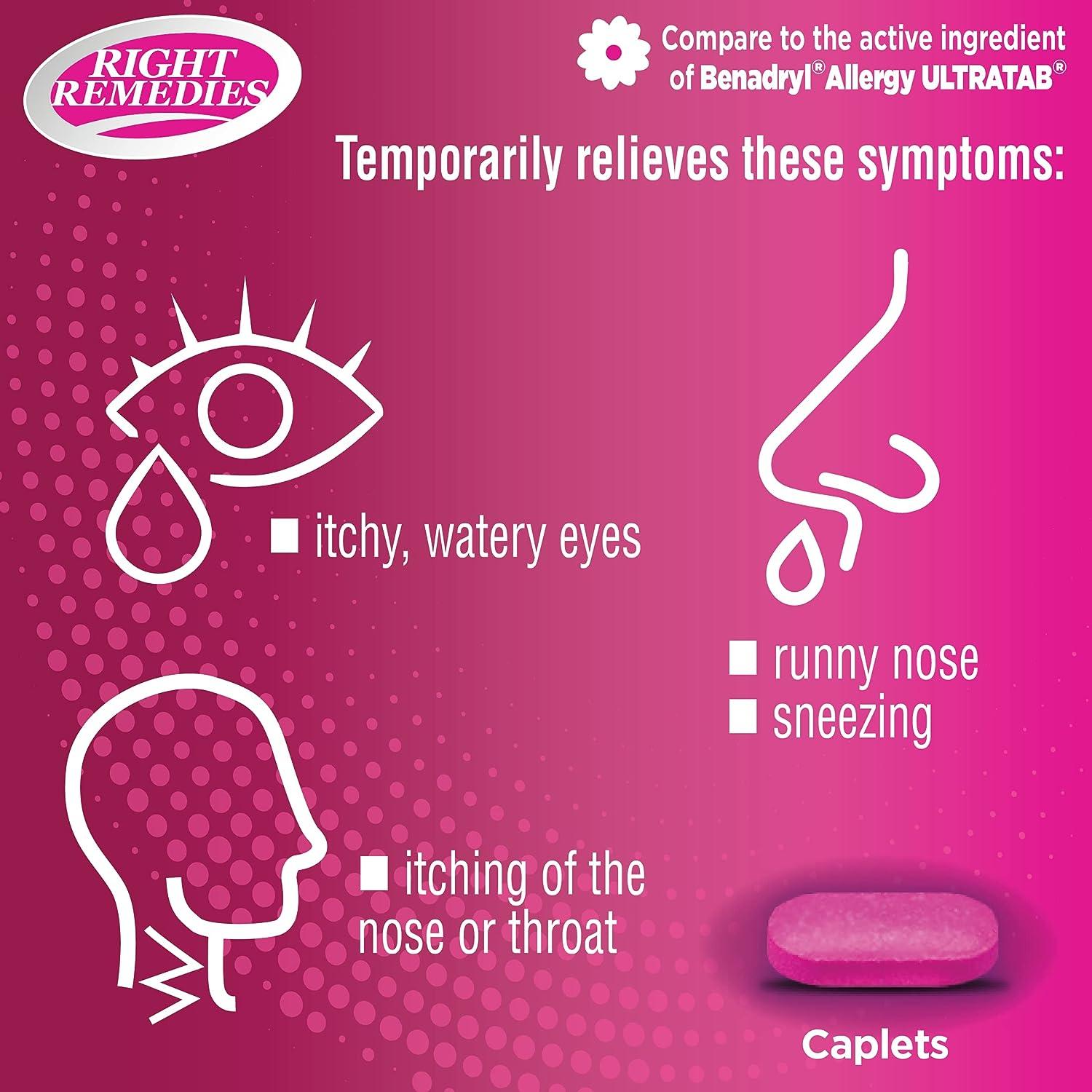 RIGHT REMEDIES Allergy Relief Antihistamine Diphenhydramine HCl 25mg