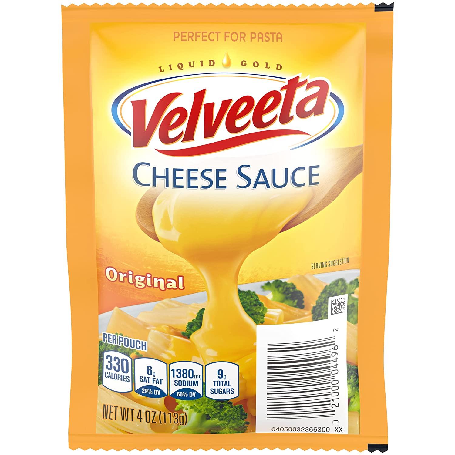 Velveeta Original Cheese Sauce Pouches 6 ct Box 4 oz Packets Cheddar
