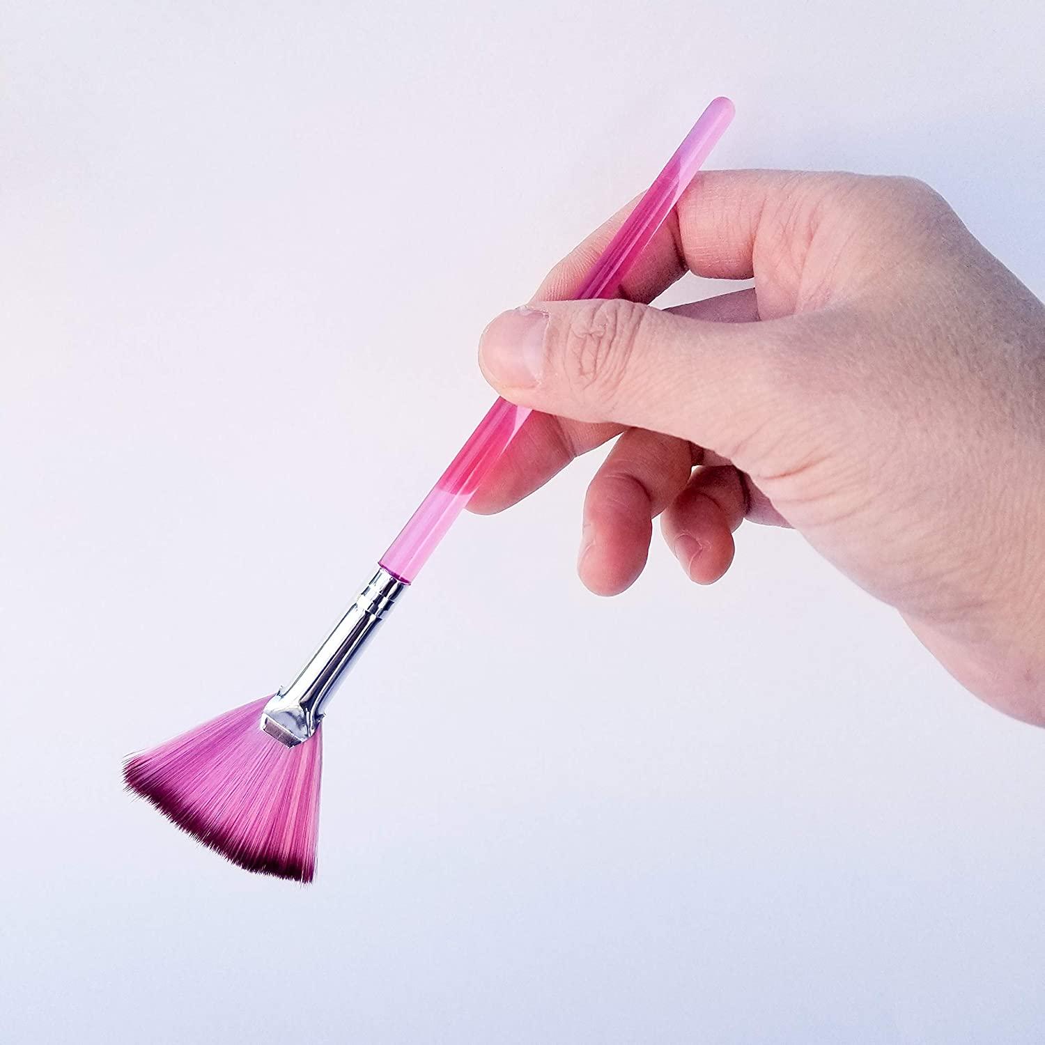 Fanta Sea Cosmetics Translucent Facial Mask Fan Brush Pk3 Pink