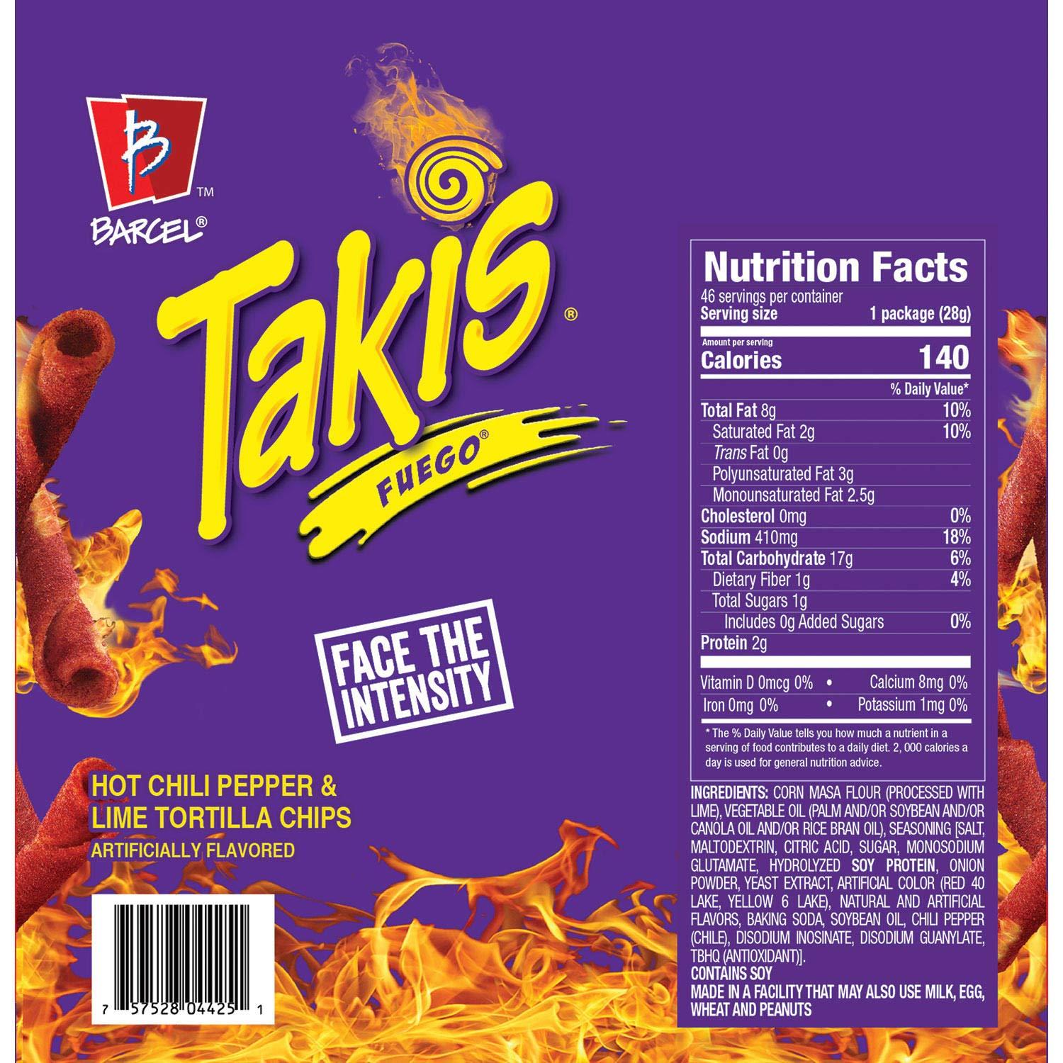 A Product of Takis Fuego (1 oz., 46 pk.) Fuego 1 Ounce (Pack ...