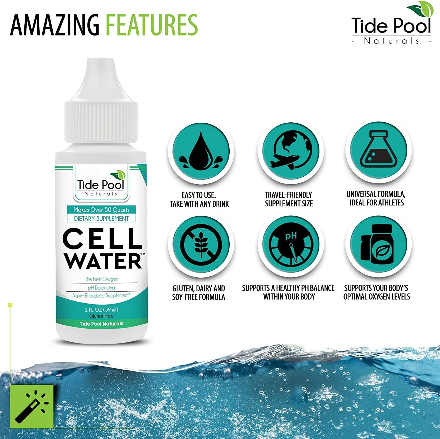 Tide Pool Naturals CellWater pH Balancing Liquid Oxygen Drops and Water