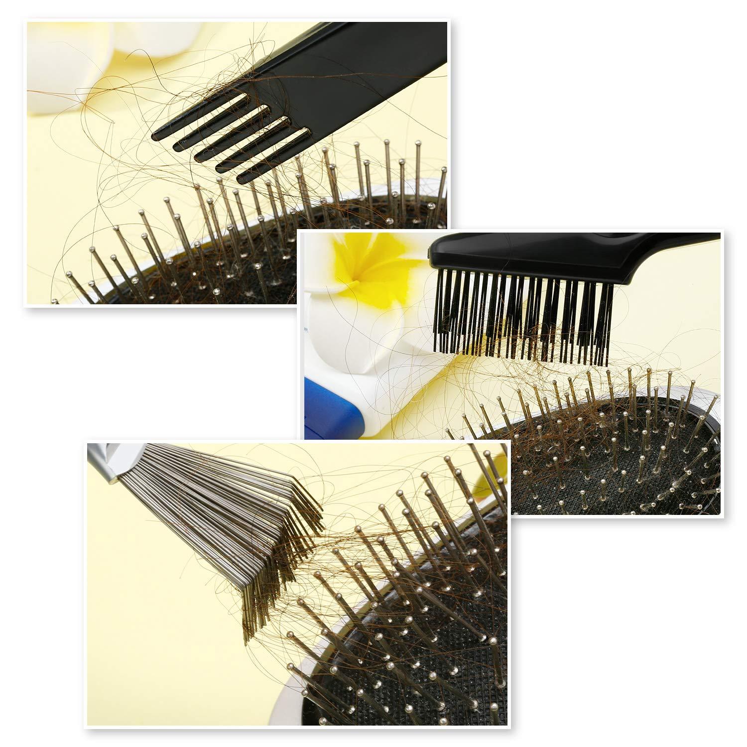 Comb Cleaning Brush Hair Brush Cleaner Tool Comb Cleaning Hairbrush 2 In 1  Hair Brush Cleaning Tool Embedded Comb Hair Brush Hair Brush Remover Rake