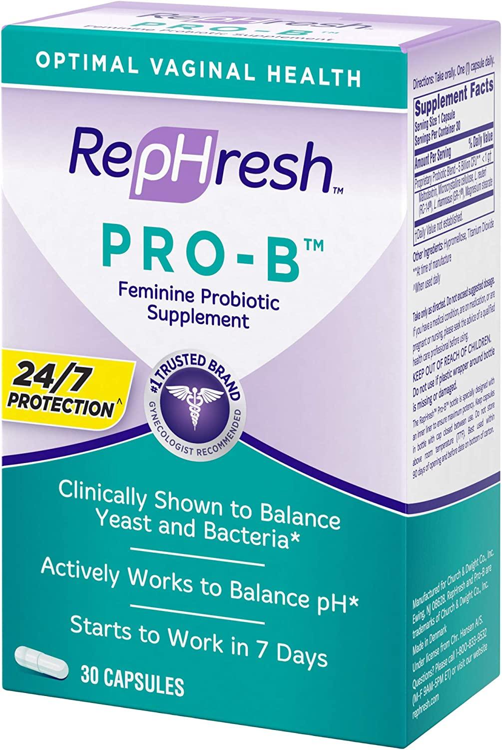 RepHresh Pro B Probiotic Supplement for Women 30 Capsules
