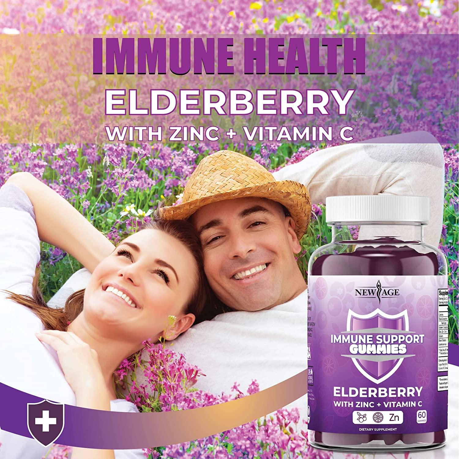 New Age Immune System Support Gummies Sambucus Black Elderberry