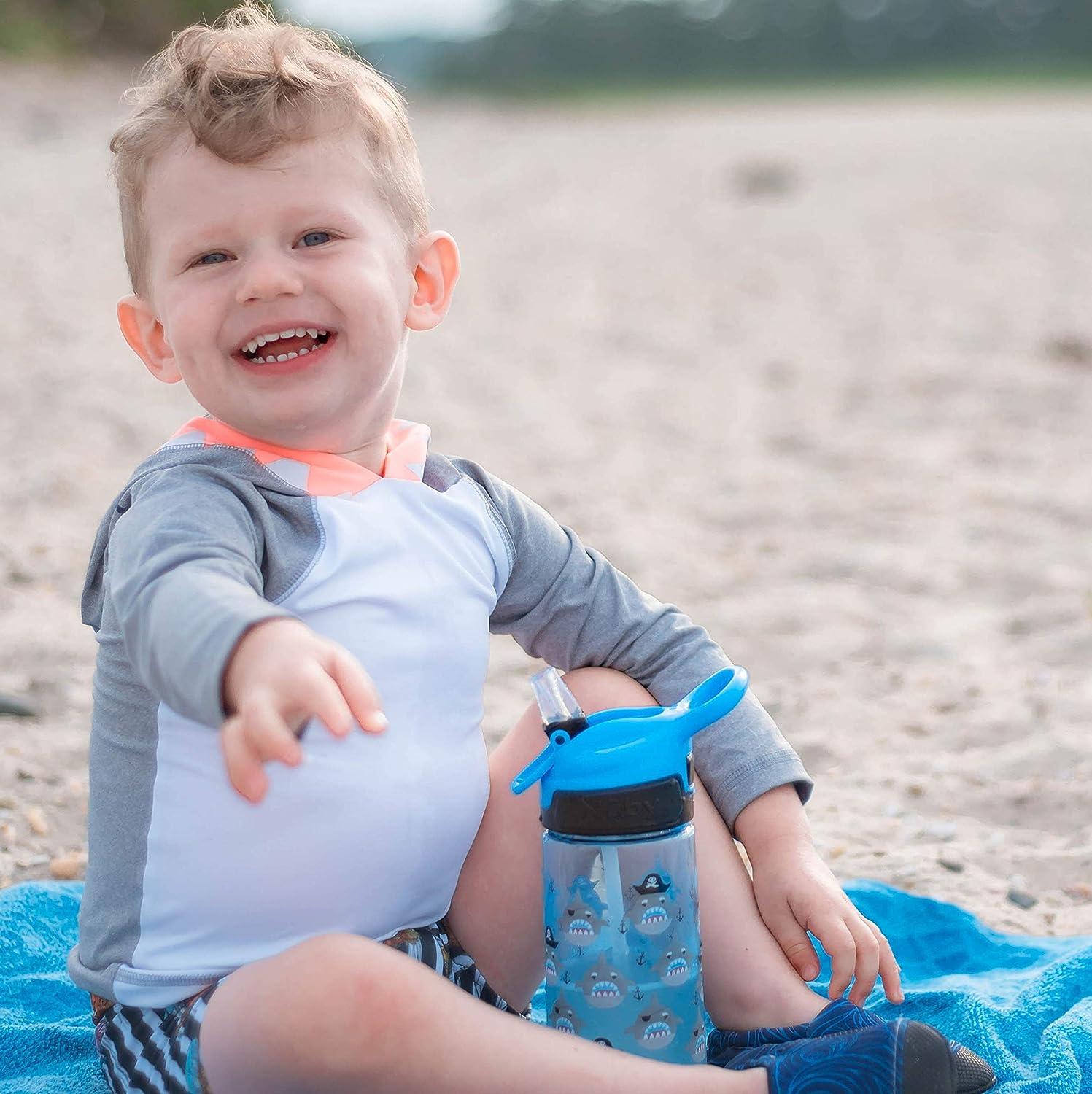 Nuby Push Button Flip-it Soft Spout Tritan Water Bottle Blue