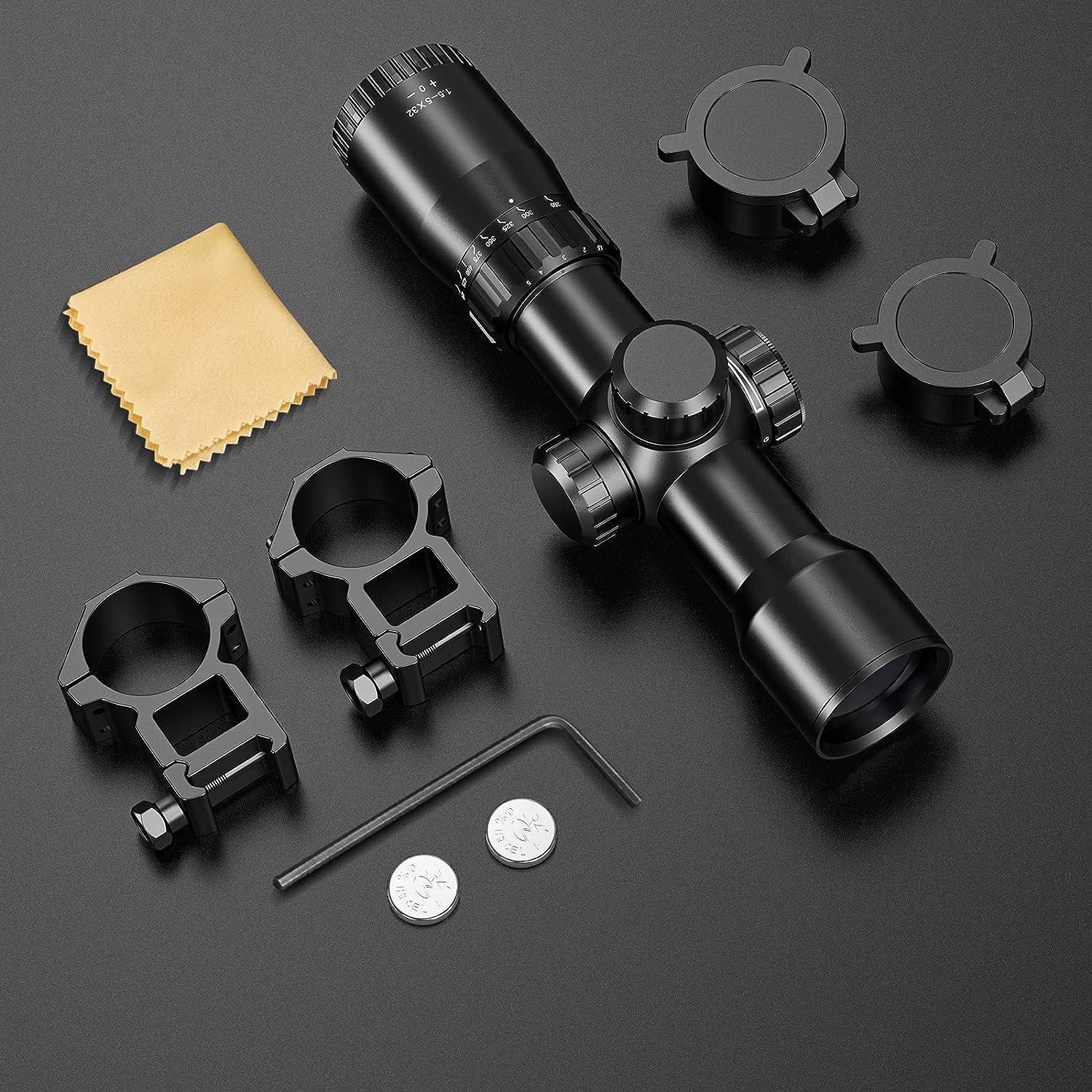 CVLIFE 1.55x32 Crossbow Scope, 20100 Yards Ballistic Reticle, 300450