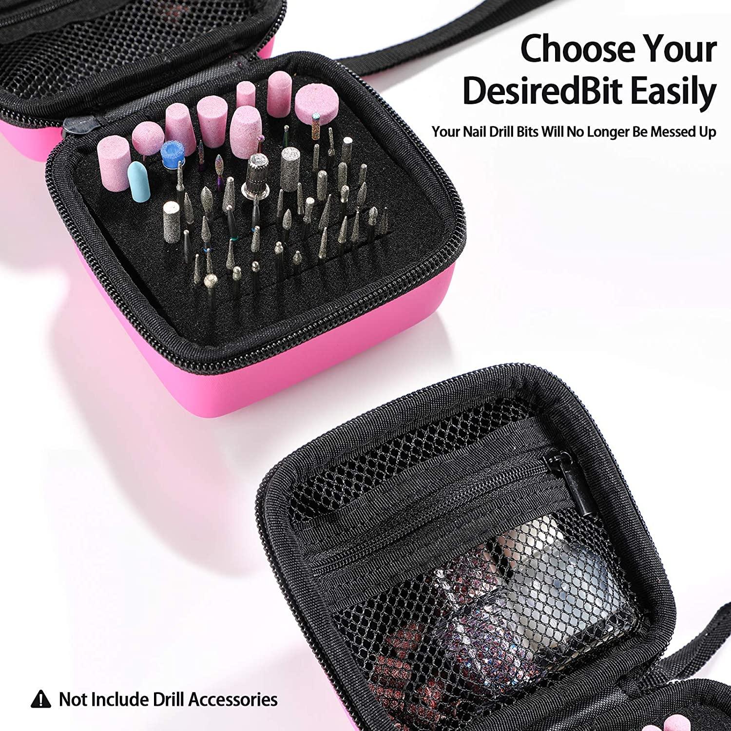 Oneleaf Nail Drill Bits Holder Kit Waterproof Portable Organizer Bag