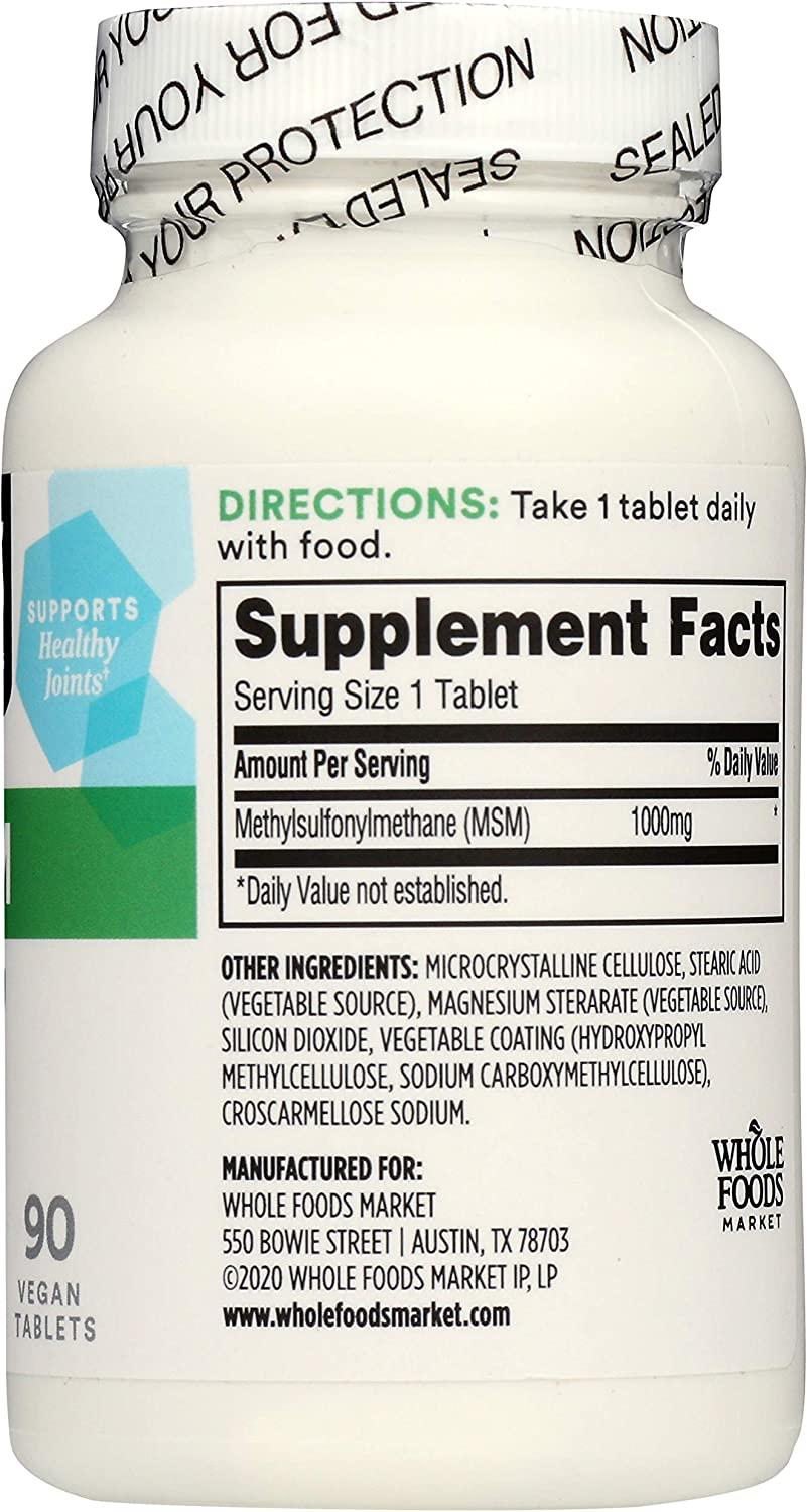 365 by Whole Foods Market, MSM 1000Mg, 90 Tablets