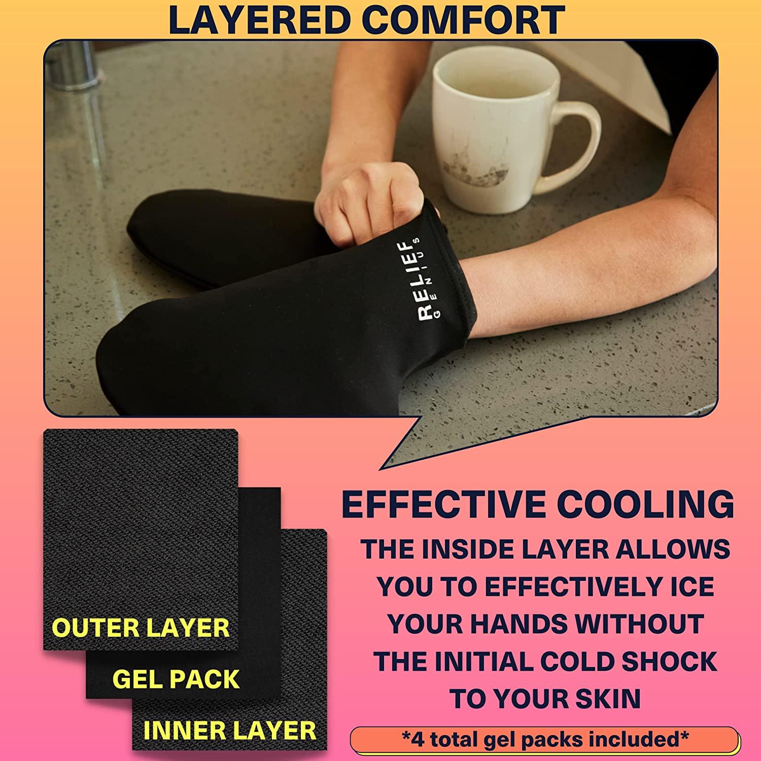 Relief Genius Hand Ice Pack Cold Gloves for Chemotherapy, Arthritis