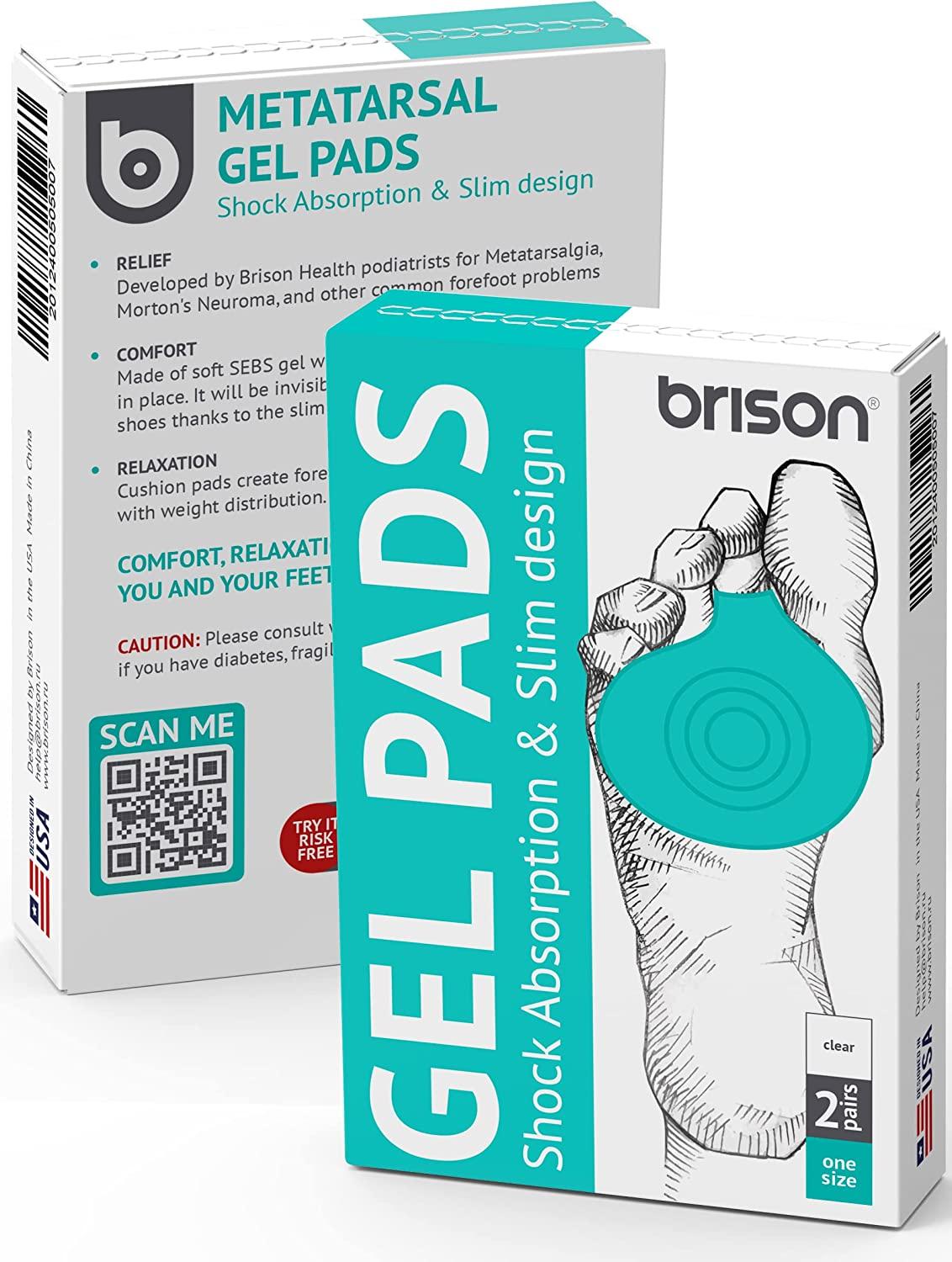 Brison Health Metatarsal Pads Soft Gel Foot Cushions for Pain Relief