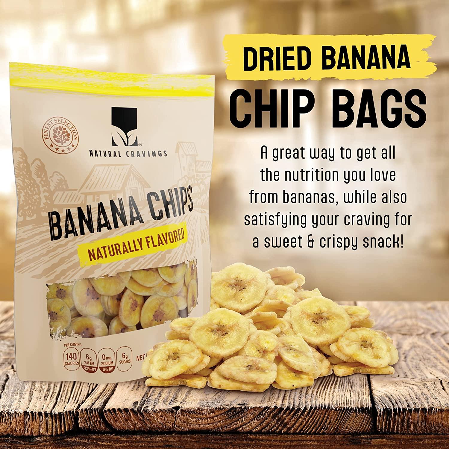 Healthy Banana Chips Dried Slices Bag of Dried Banana Chips Sweetened