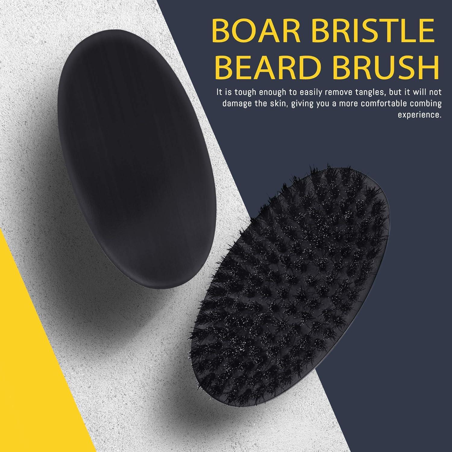 Beard Brush for Men Pure Boar Bristles Pocket Beard Brush Handle Made