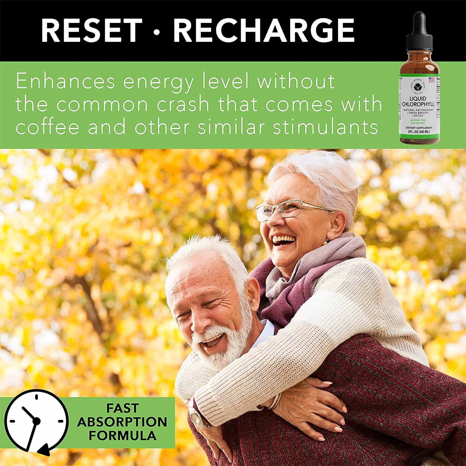 Liquid Chlorophyll Drops (2oz) Energy & Oxygen Boost, Appetite/Gut