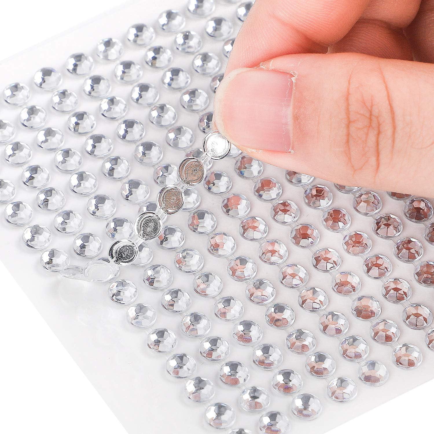 OUTUXED 1725pcs Clear Rhinestones Stickers Self Adhesive Bling