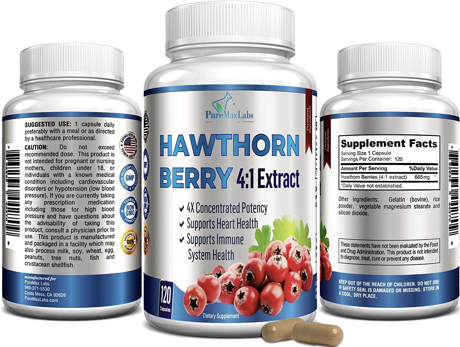 Hawthorn Berry Extract 41 (120 Capsules) Supports Healthy Blood