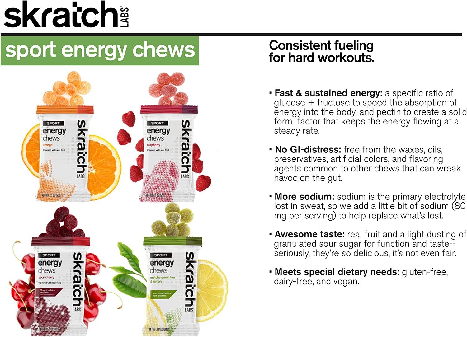 Skratch Labs Best Energy Chews Variety Pack (10 Pack) Energy Gummies