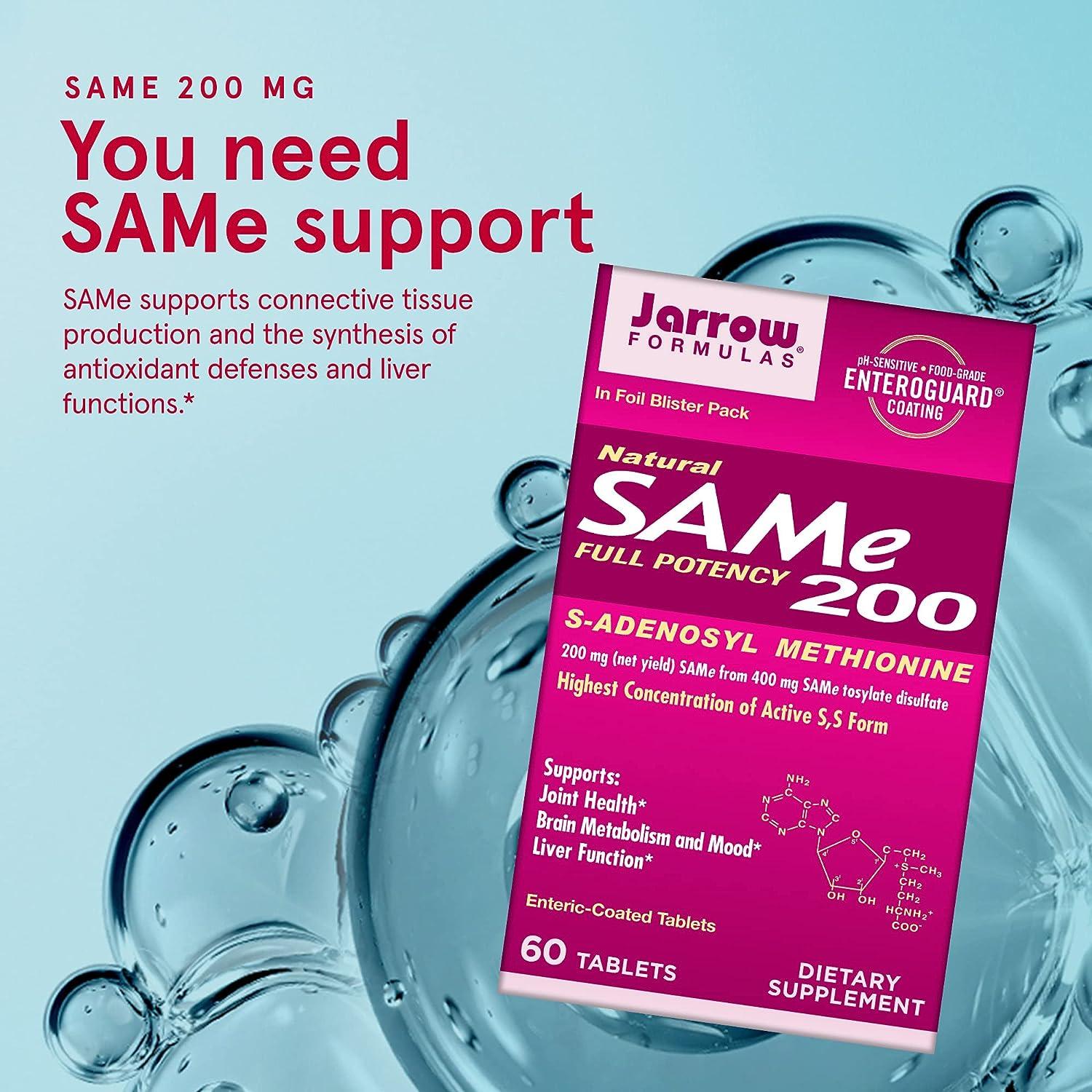 Jarrow Formulas Same 200 mg Tablets for Joint, Liver & Brain Health