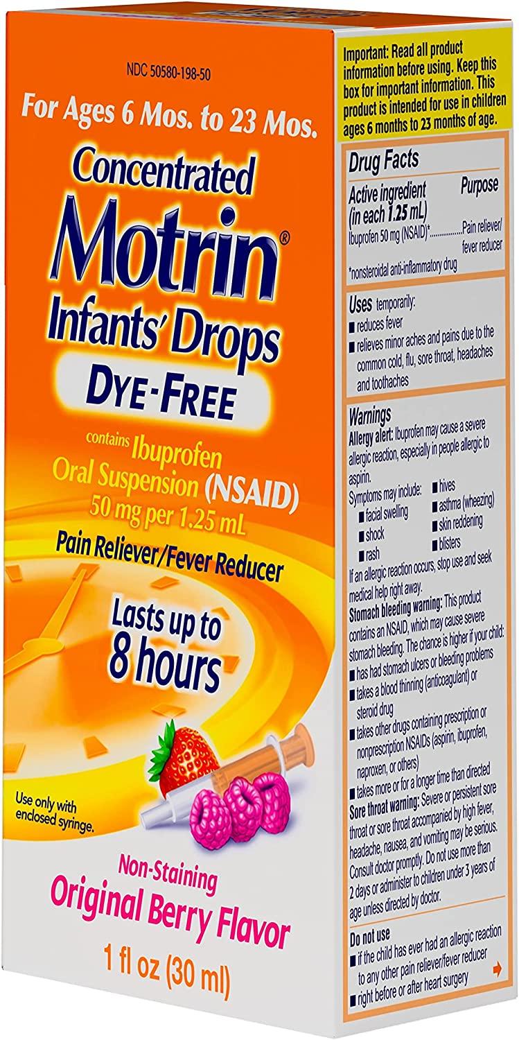 Infants' Motrin Concentrated Liquid Medicine Drops with Ibuprofen
