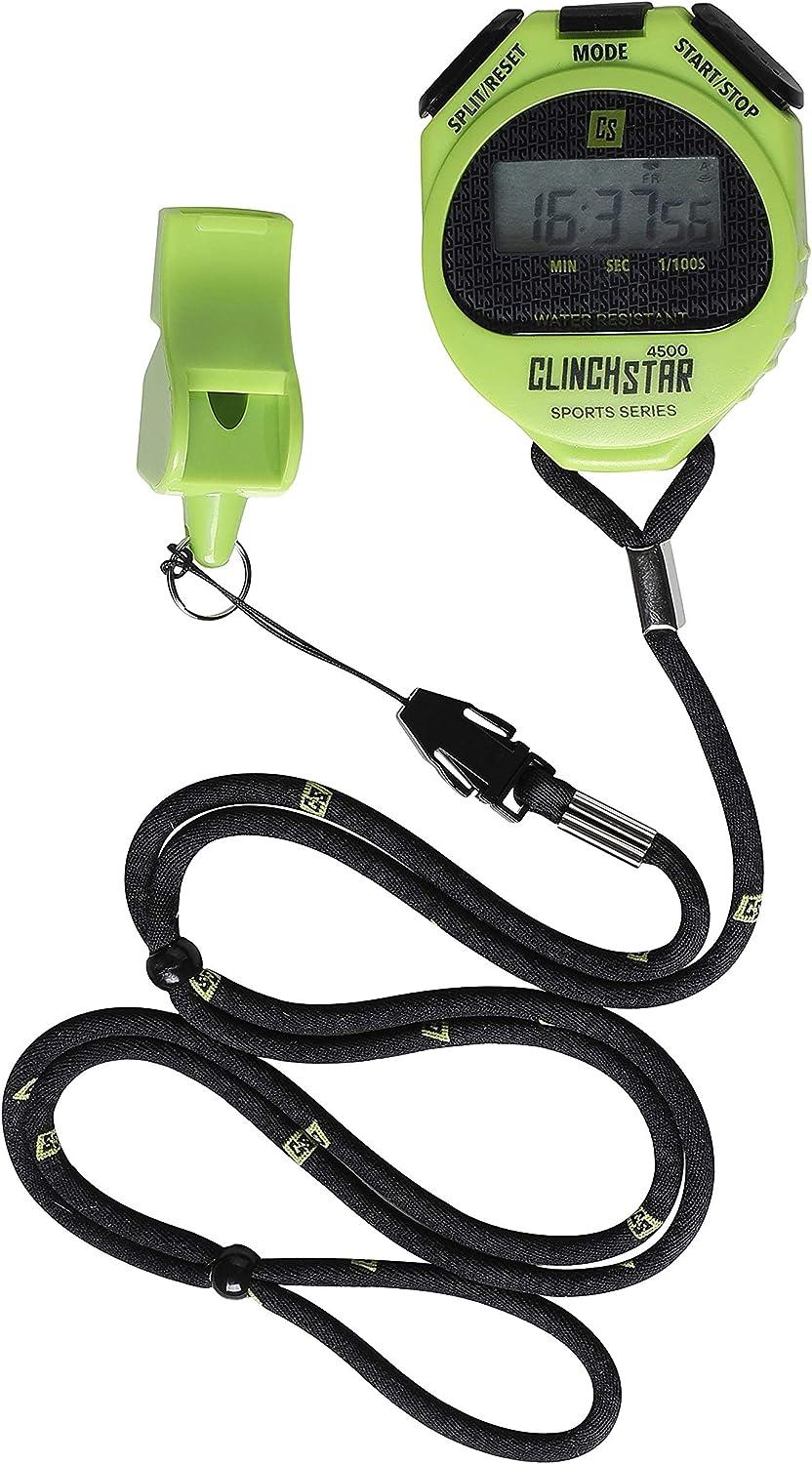 Stopwatch Digital Sports Timer and Whistle Set for Marathon Running for Coaches and Referees