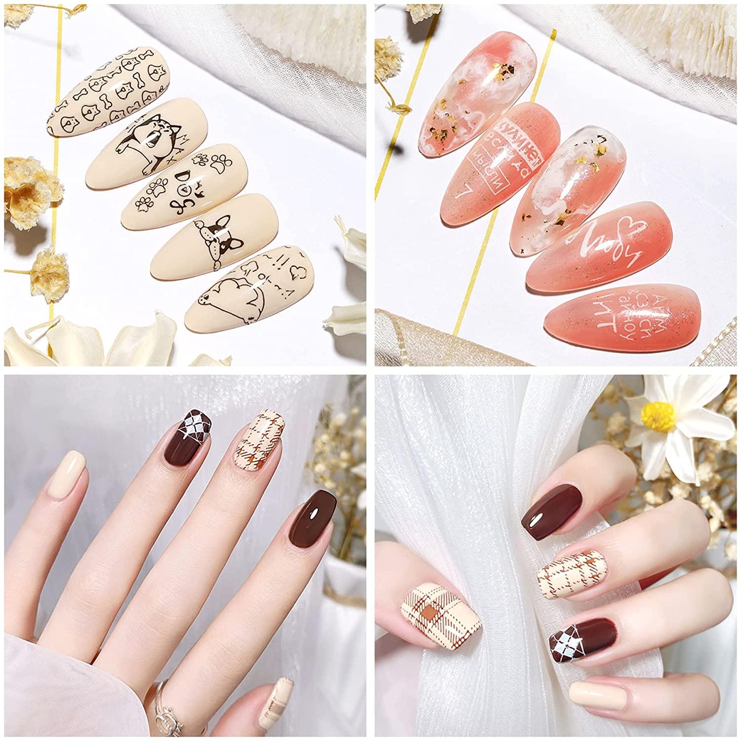 2 Set Clear Silicone Nail Stamper Set Transparent Visible Body Jelly Nails  Art Template Tools with Scraper for DIY Nail Single head