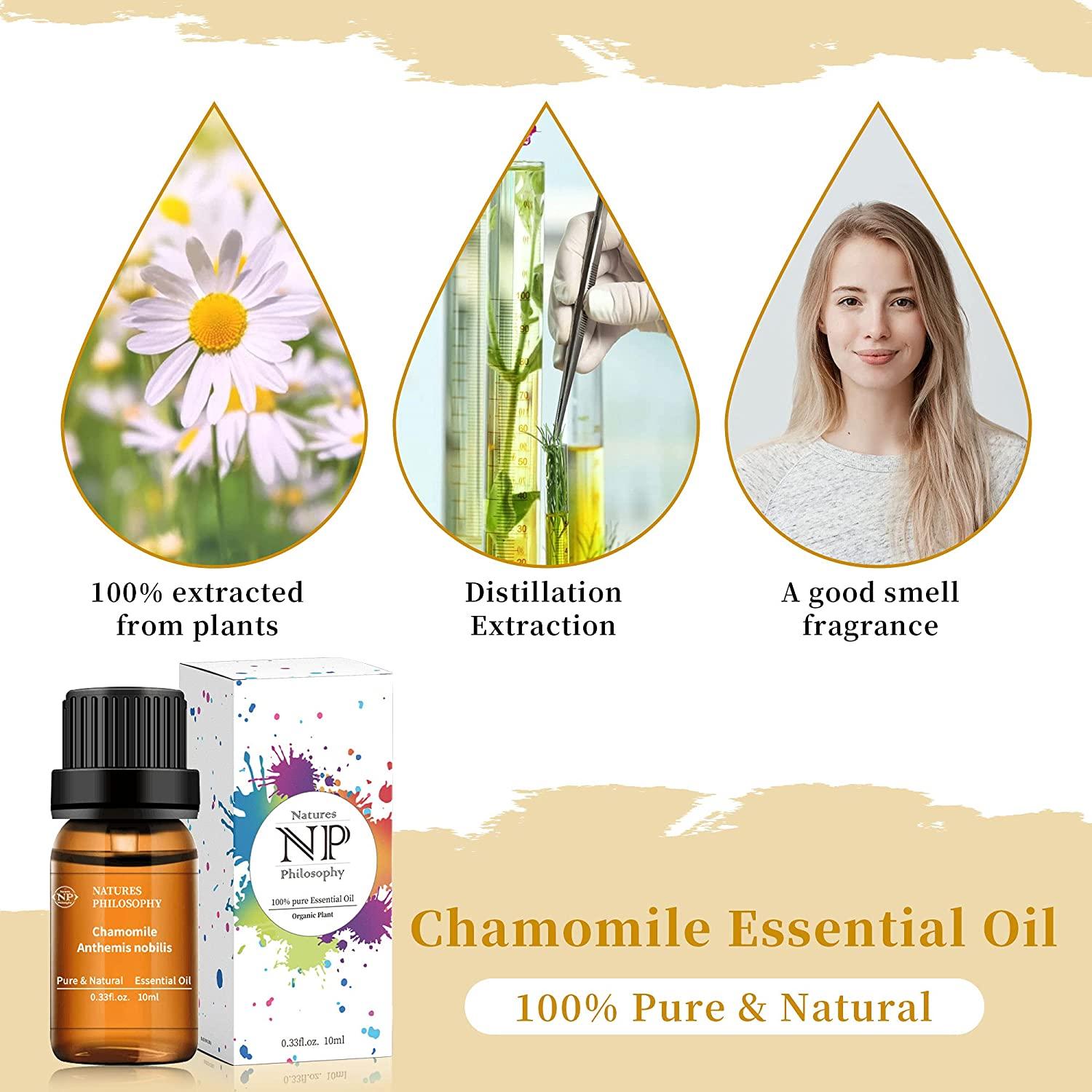 Chamomile Essential Oil,100 Pure Organic Roman Chamomile Essential Oils for Aromatherapy