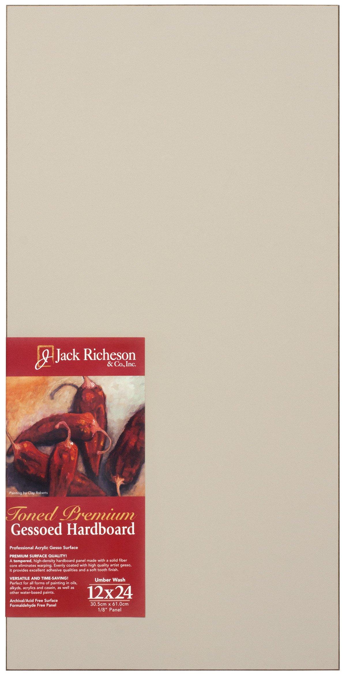 Richeson Umber Wash Toned Gessoed 1/8 Hardboard 12x24 by Jack Richeson