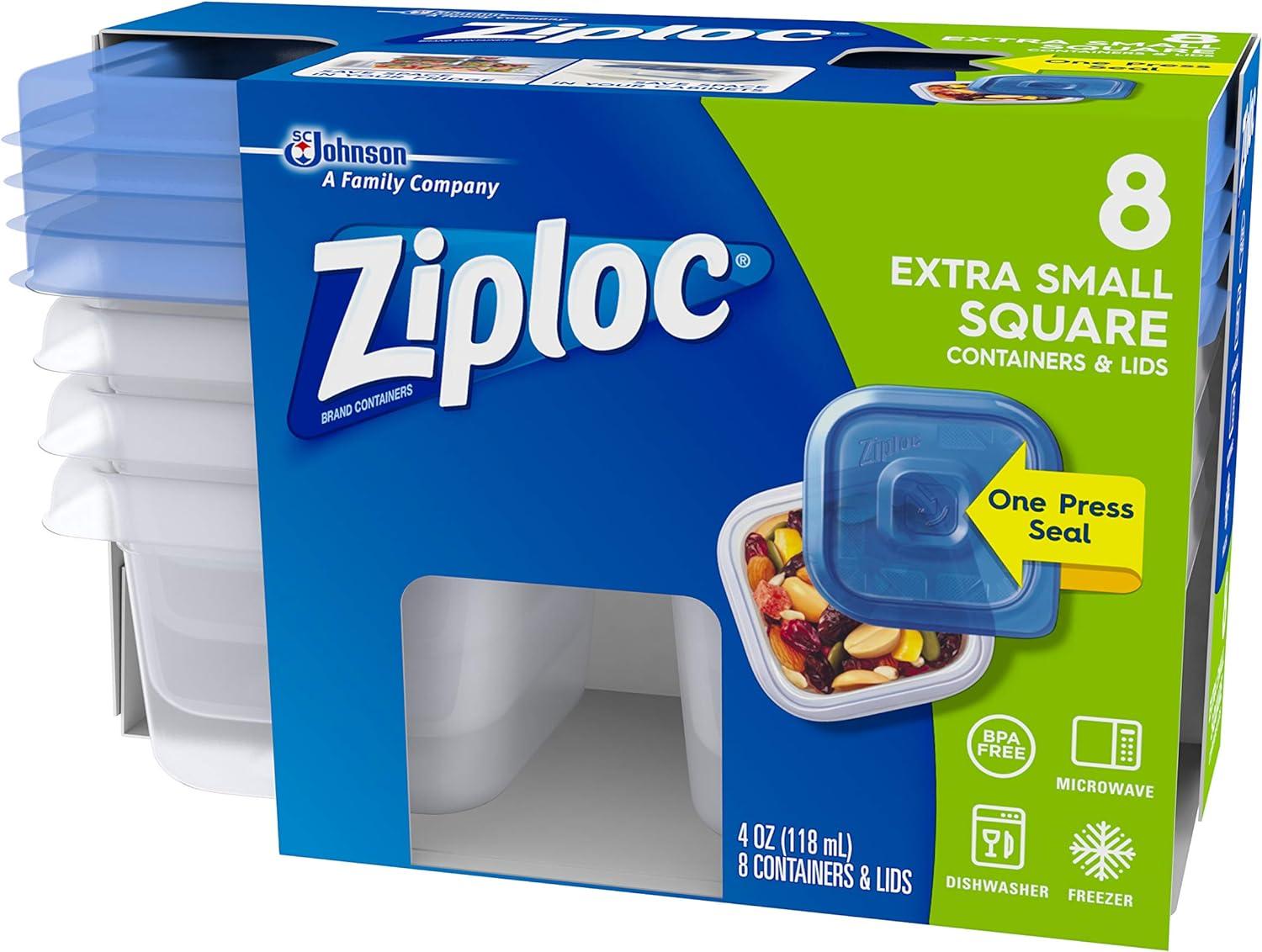 Ziploc Container with One Press Seal, Medium Round, 3 ct 
