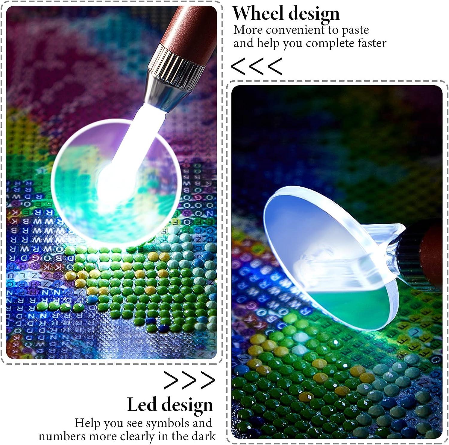 6 Pieces LED Diamond Painting Pen Wheel Set with Tape Light Point