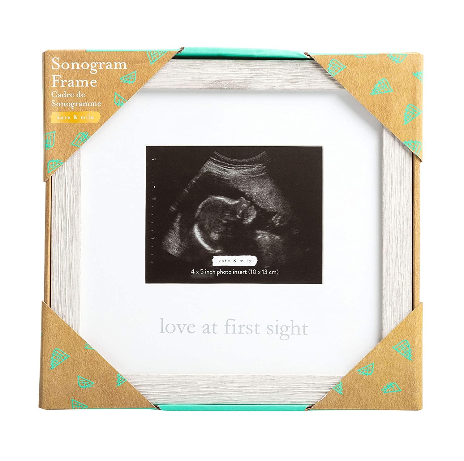 Kate & Milo Rustic Sonogram Picture Frame, Love at First Sight Gender
