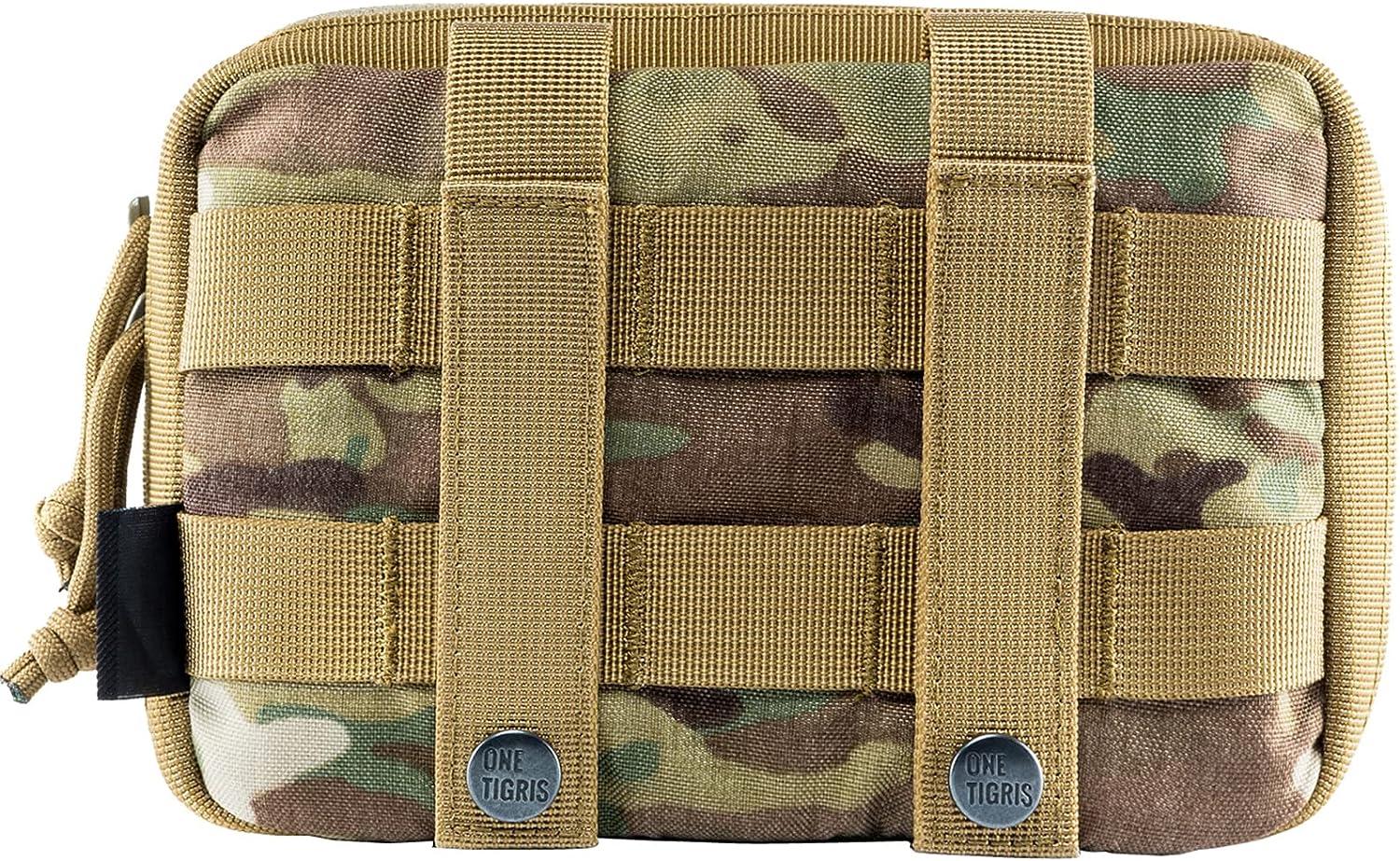 OneTigris Small MOLLE Pouch, Tactical Admin Pouch Belt EDC Tool Organizer  Zippered Utility Waist Pack 7.5x5x2 Multicam