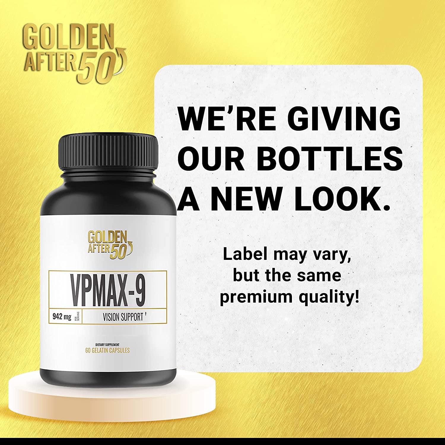 Golden After 50 VpMax9 Vision Support Supplement 60 Gelatin Capsules