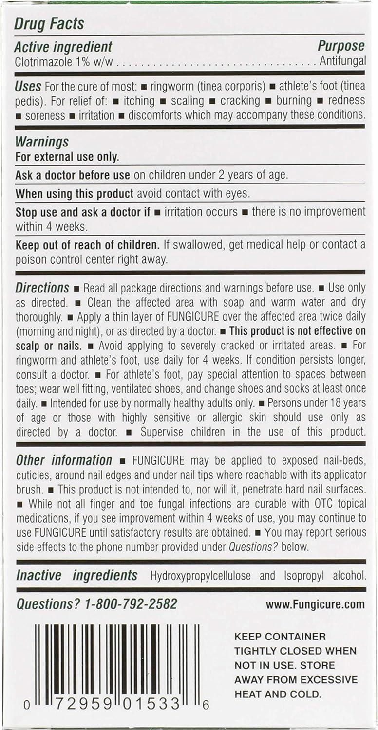 FUNGICURE AntiFungal Liquid Gel Maximum Strength Kills Exposed NailBed Fungus Ringworm