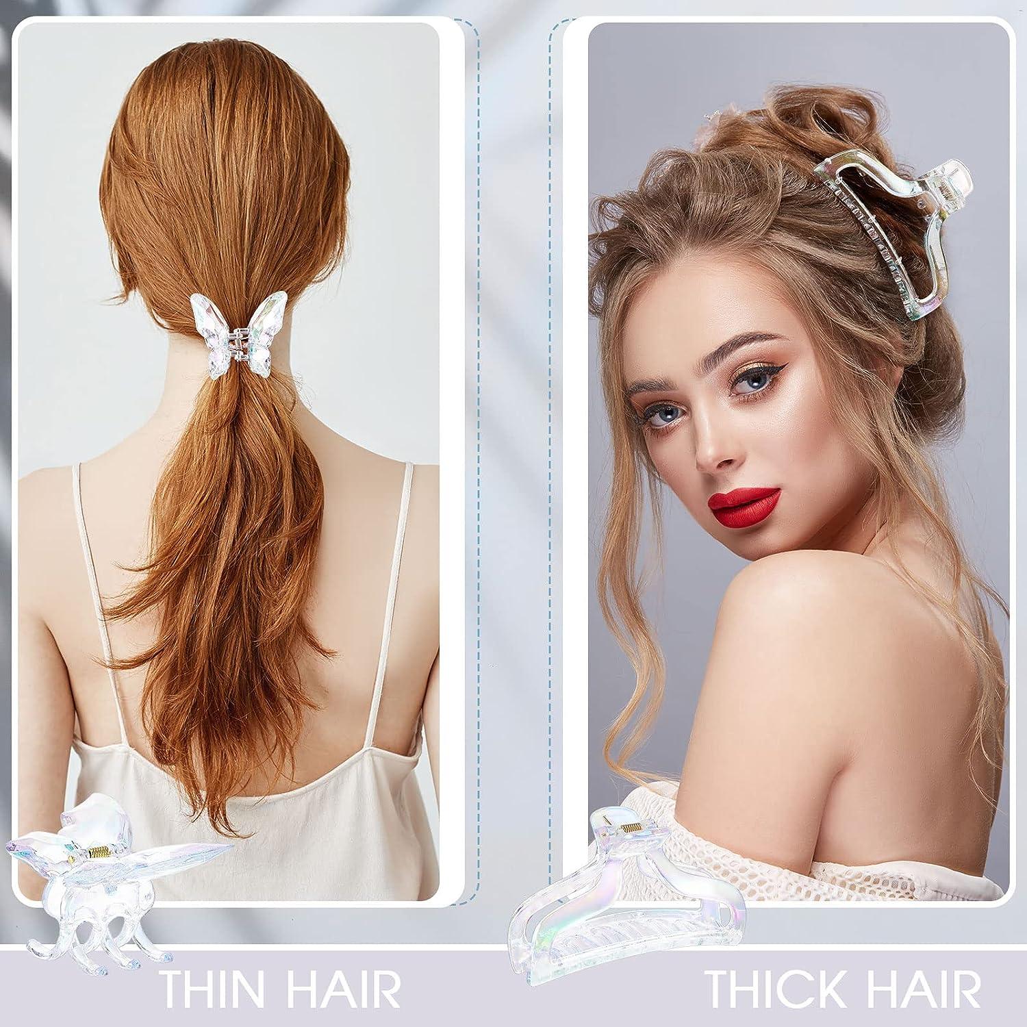 Juexica Clear Flower Hair Claw Clips Pack Strong Hold for