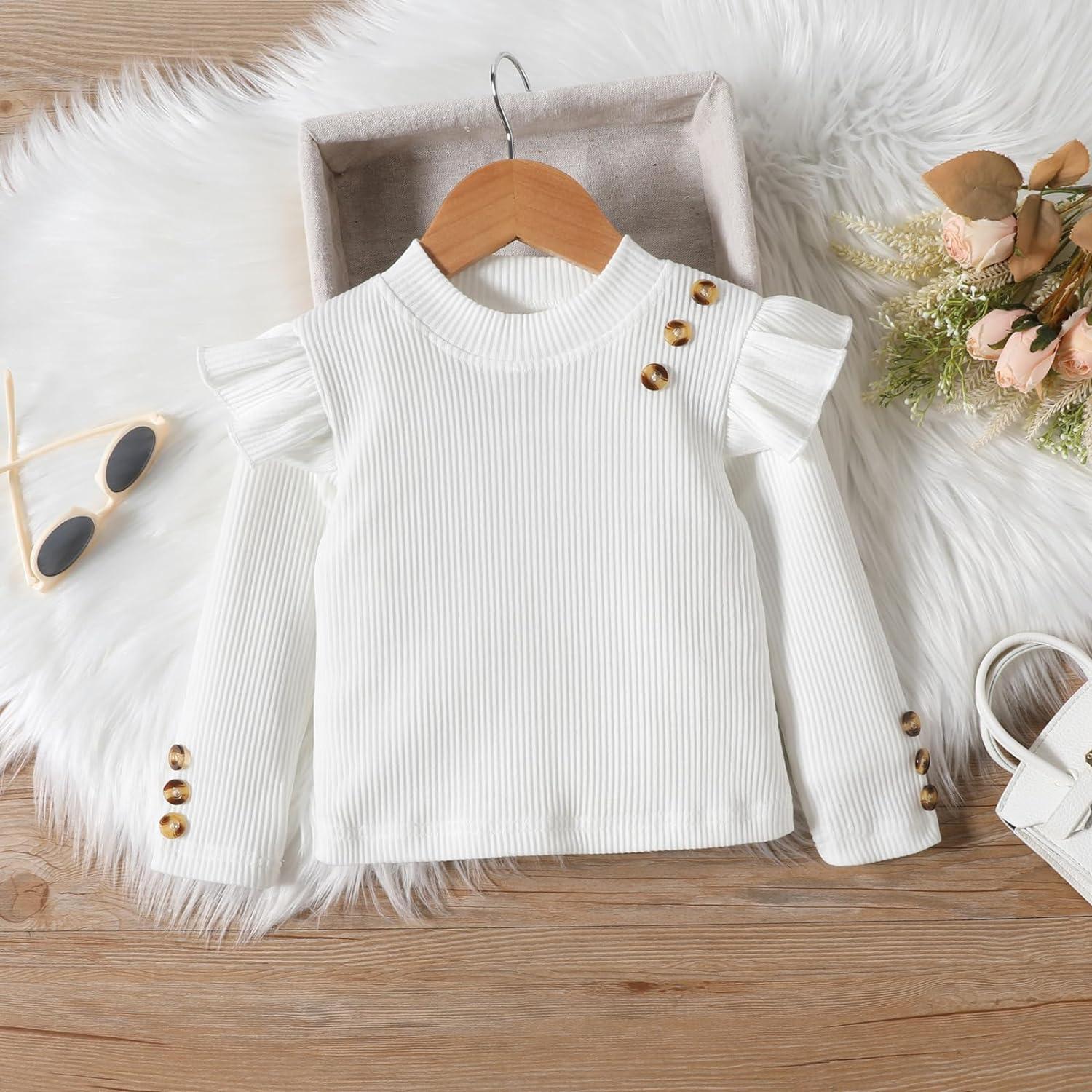 Miipat Baby Girl Fall Winter Outfit Set Long Sleeve Pullover Top