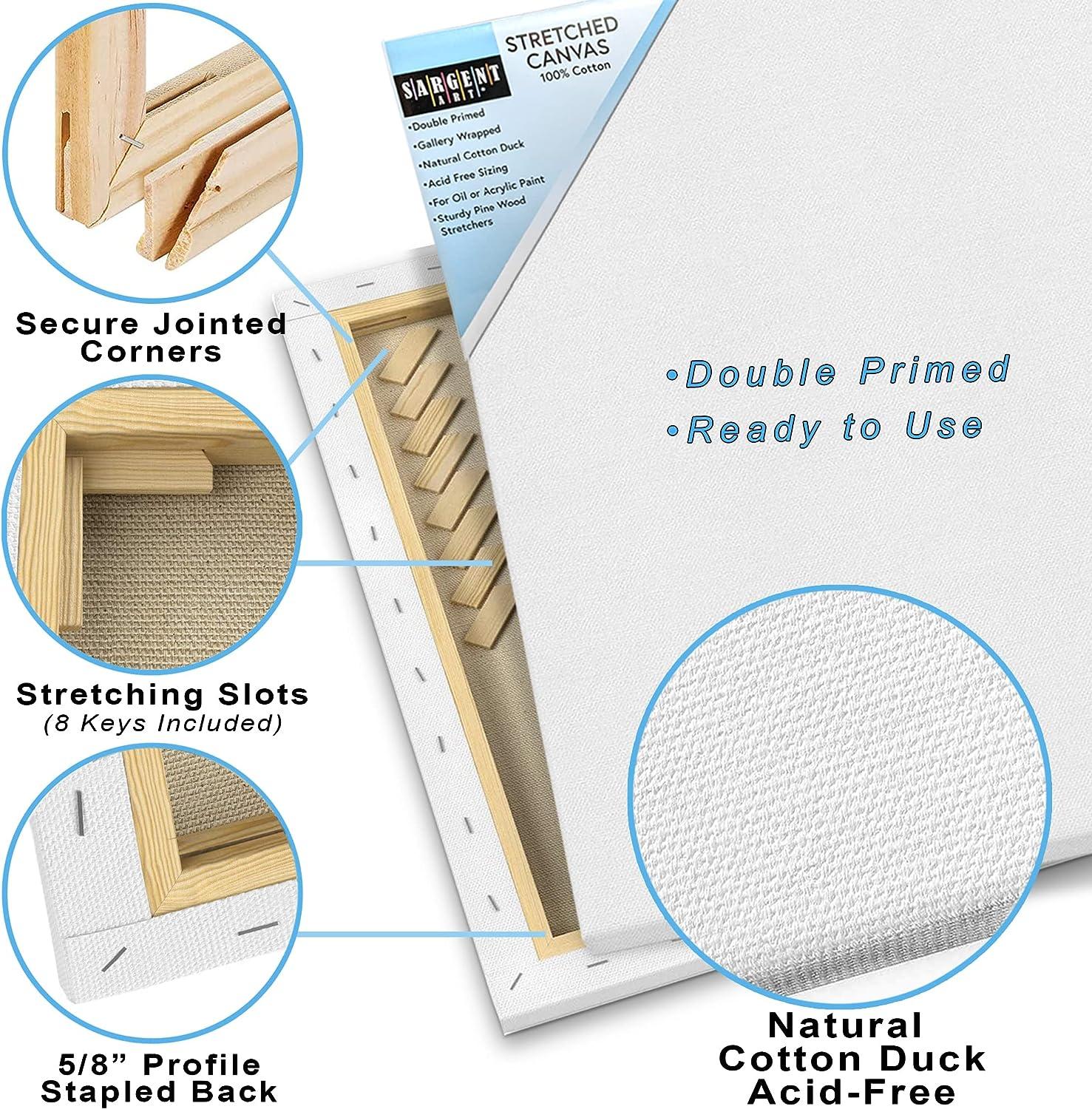 PATIKIL Stretched Canvas, 3 Pcs 20" X 20" Square Canvas For