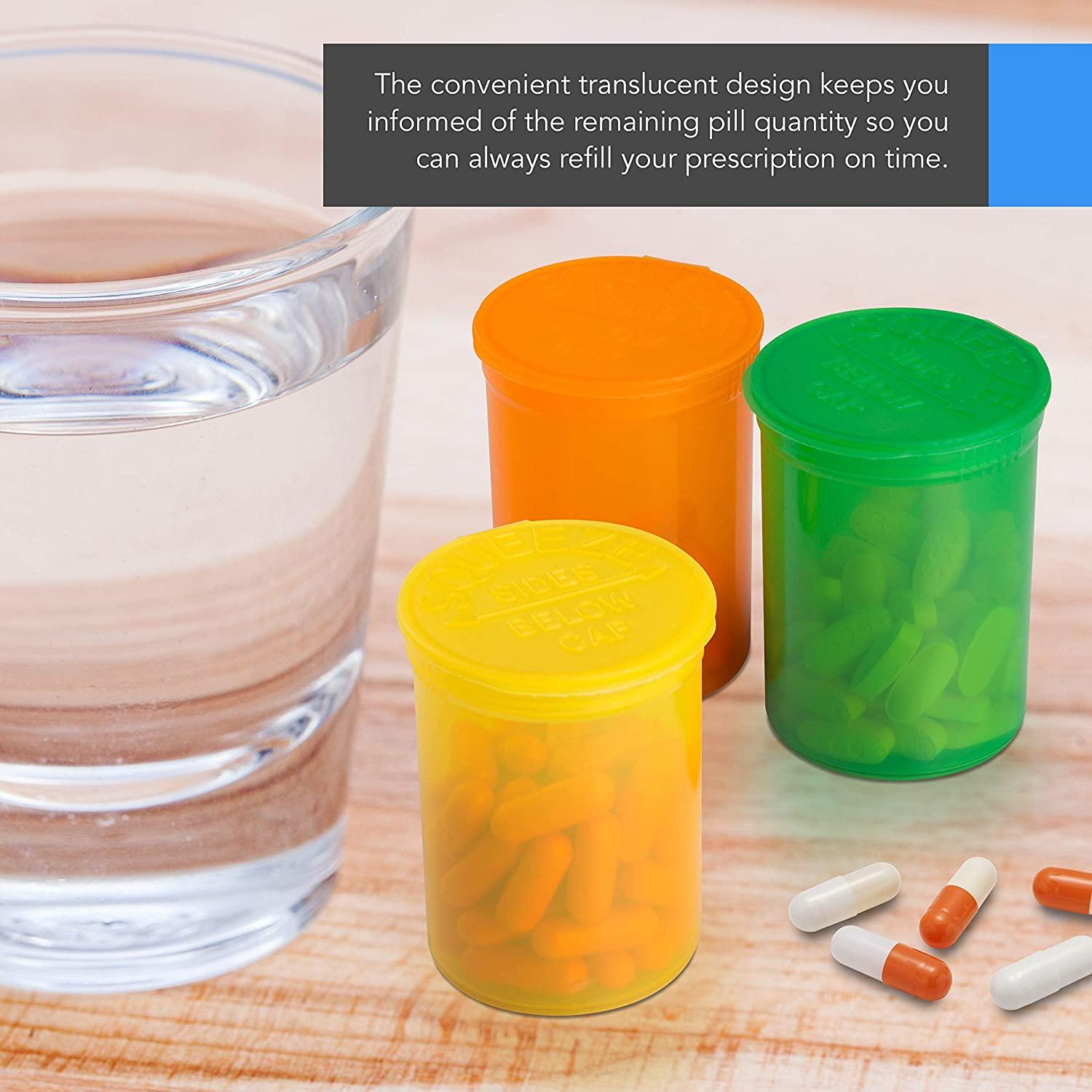 10 Pack Airtight 30 Dram Empty Pill Bottles with Caps Multi Use