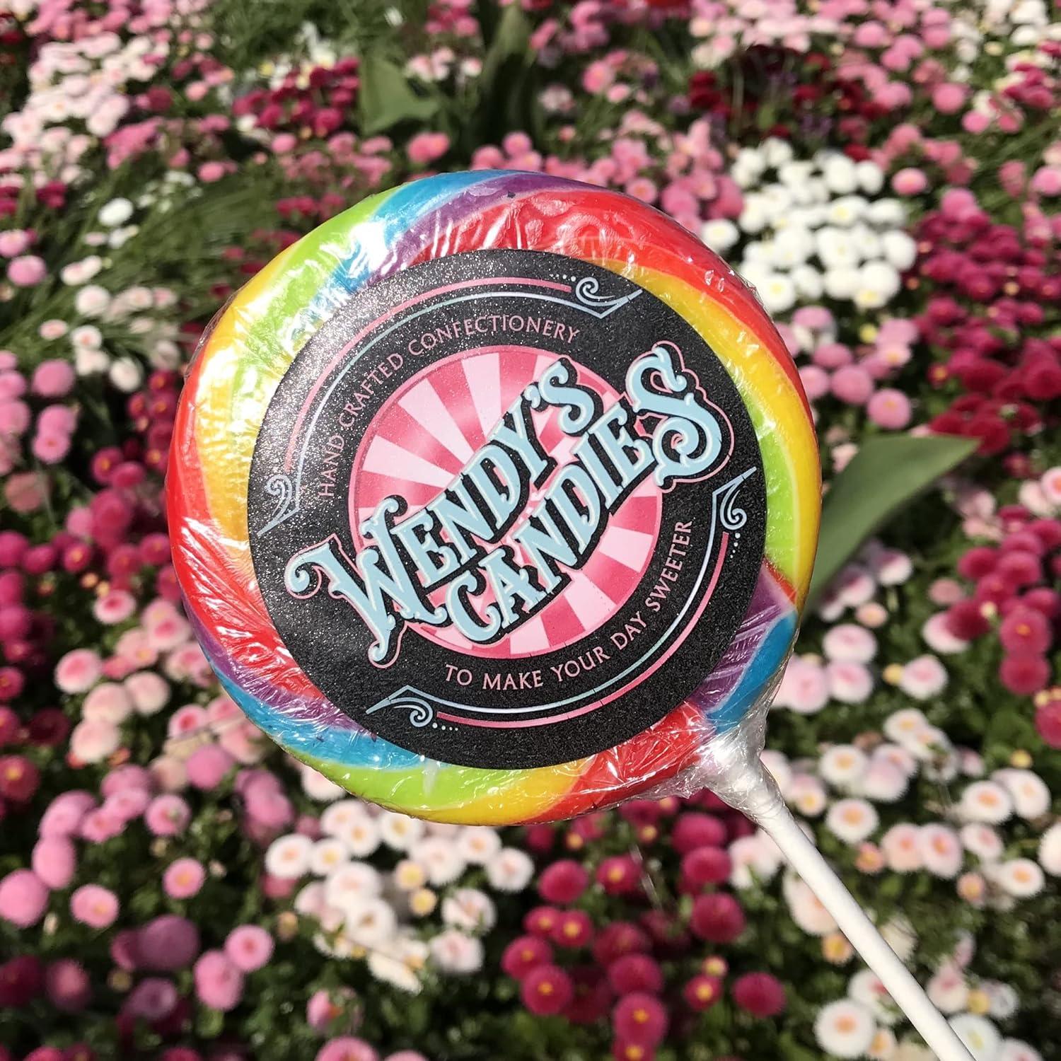 Wendy's Candies Giant Swirl Lolly Rainbow Lollipop
