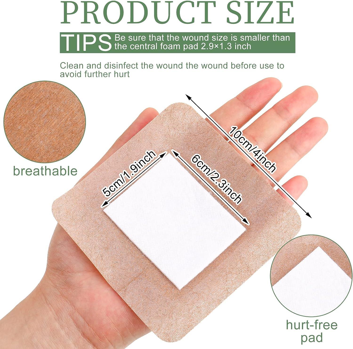 Teling 50 Ps Extra Large Adhesive Bandages Flexible Fabric Bandages for