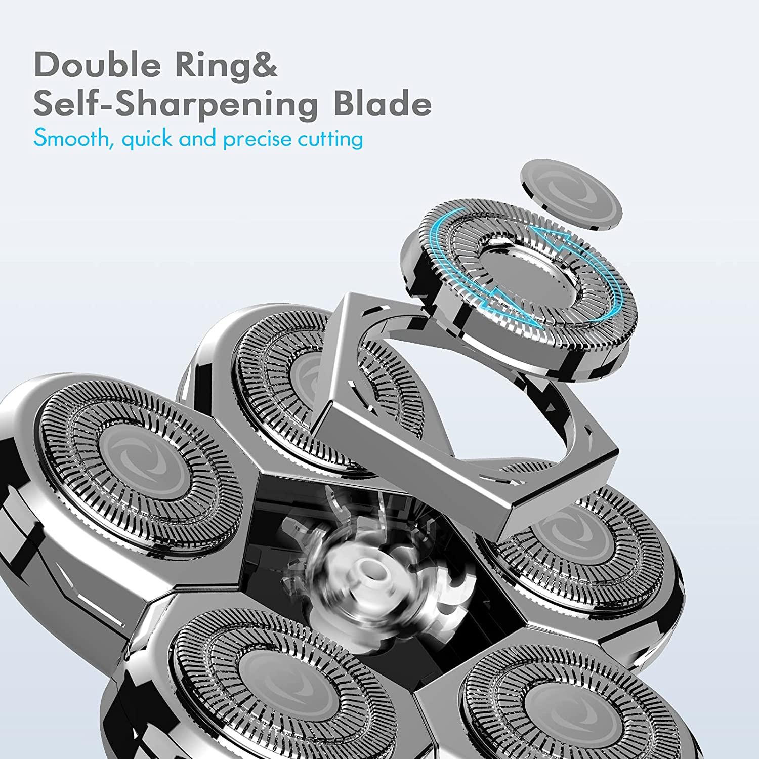 Kibiy Wet Dry Electric Shavers Replacement Blade Head for Men Bald Head