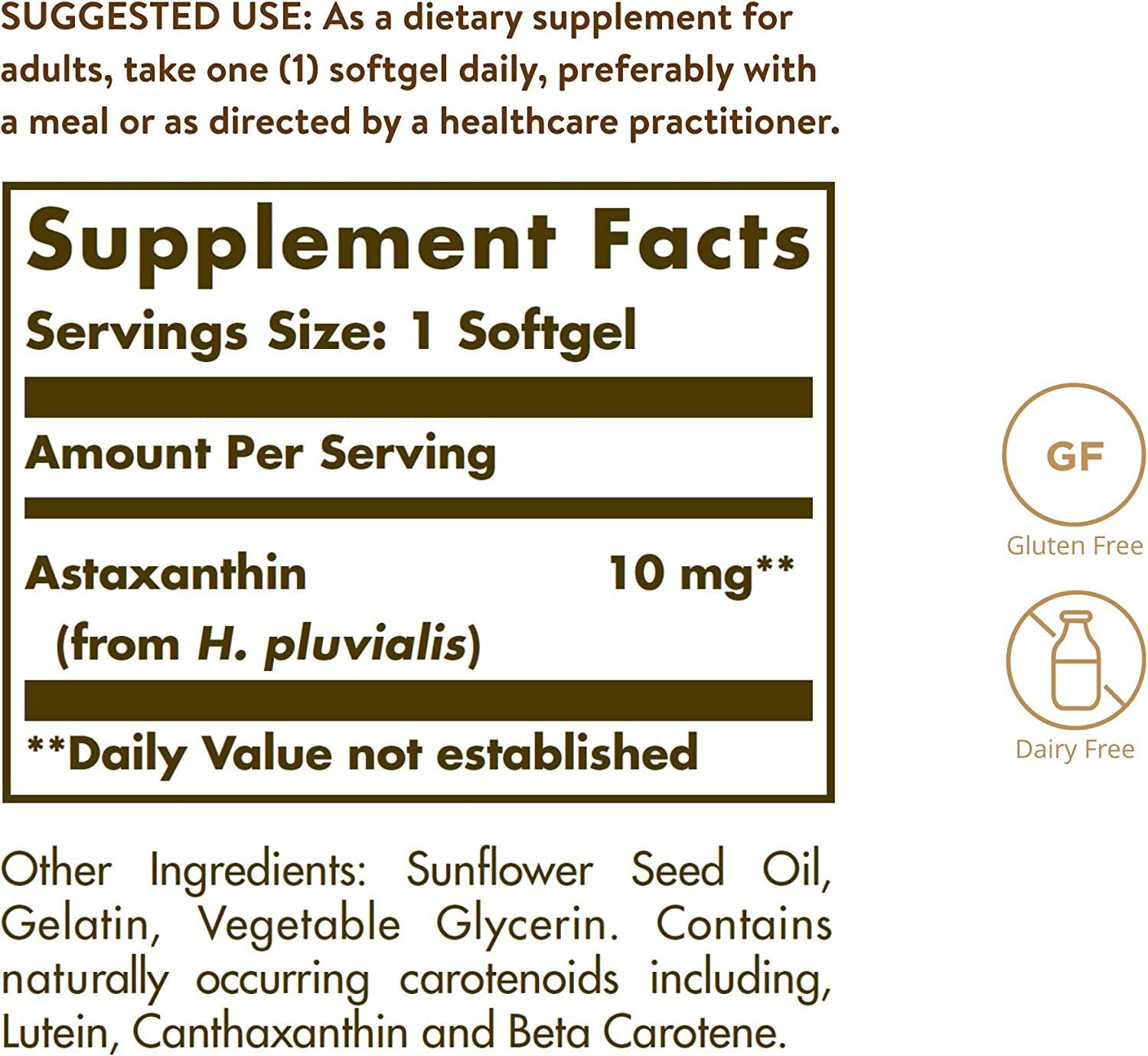 Buy Solgar Astaxanthin 10 mg 30 Softgels for Antioxidant Support