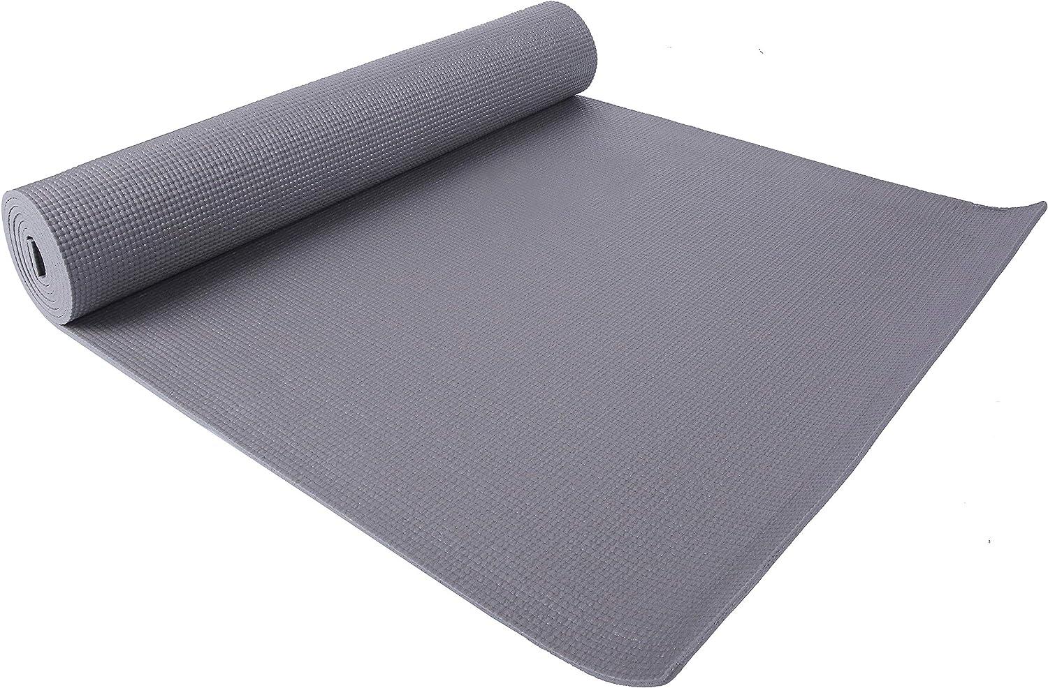 BalanceFrom All Purpose 1/4-Inch High Density Anti-Tear Exercise Yoga Mat  with Carrying Strap Gray Mat And Yoga Blocks