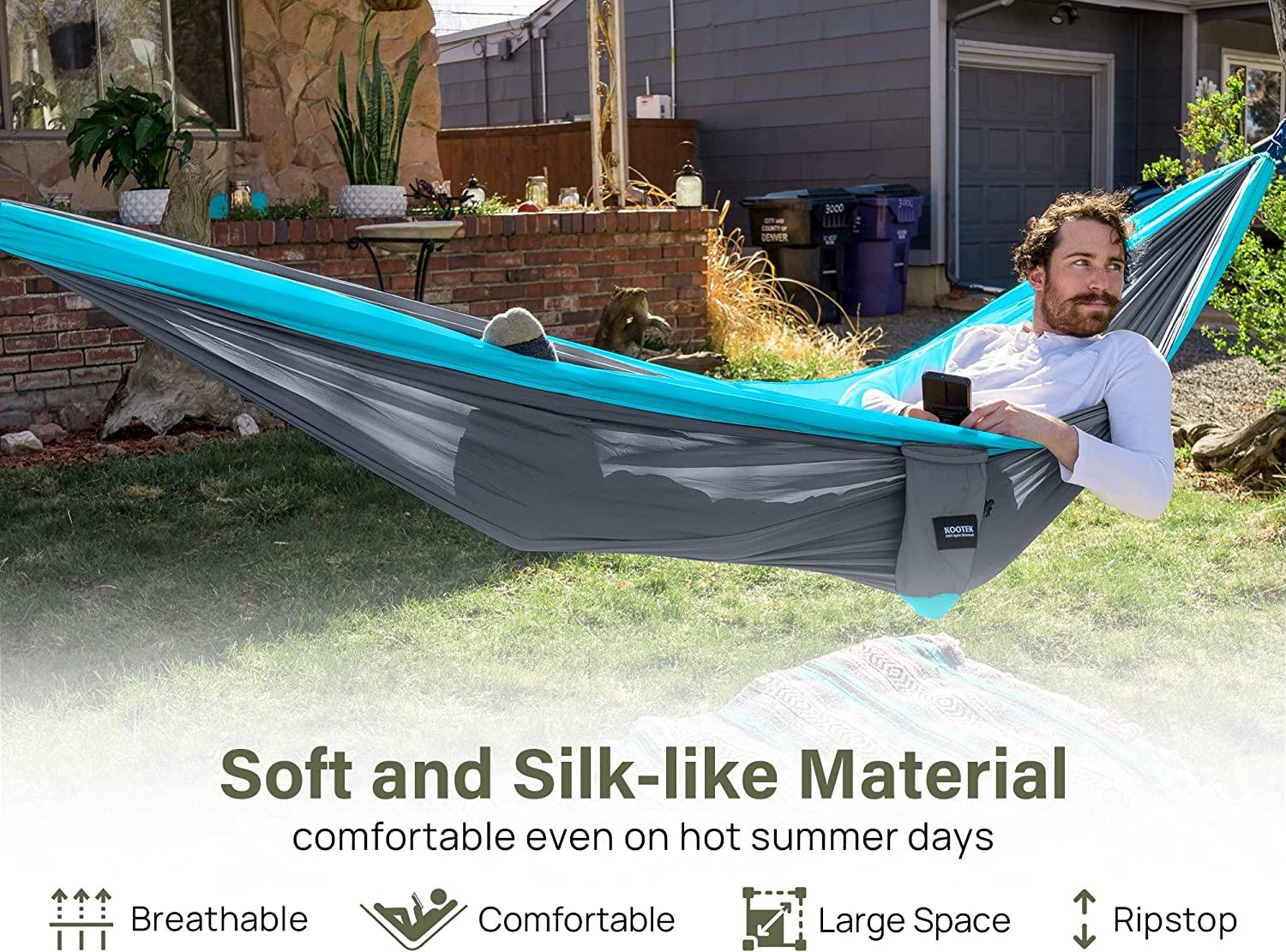 Kootek camping hammock portable indoor outdoor shop tree hammock with 2 hanging strap