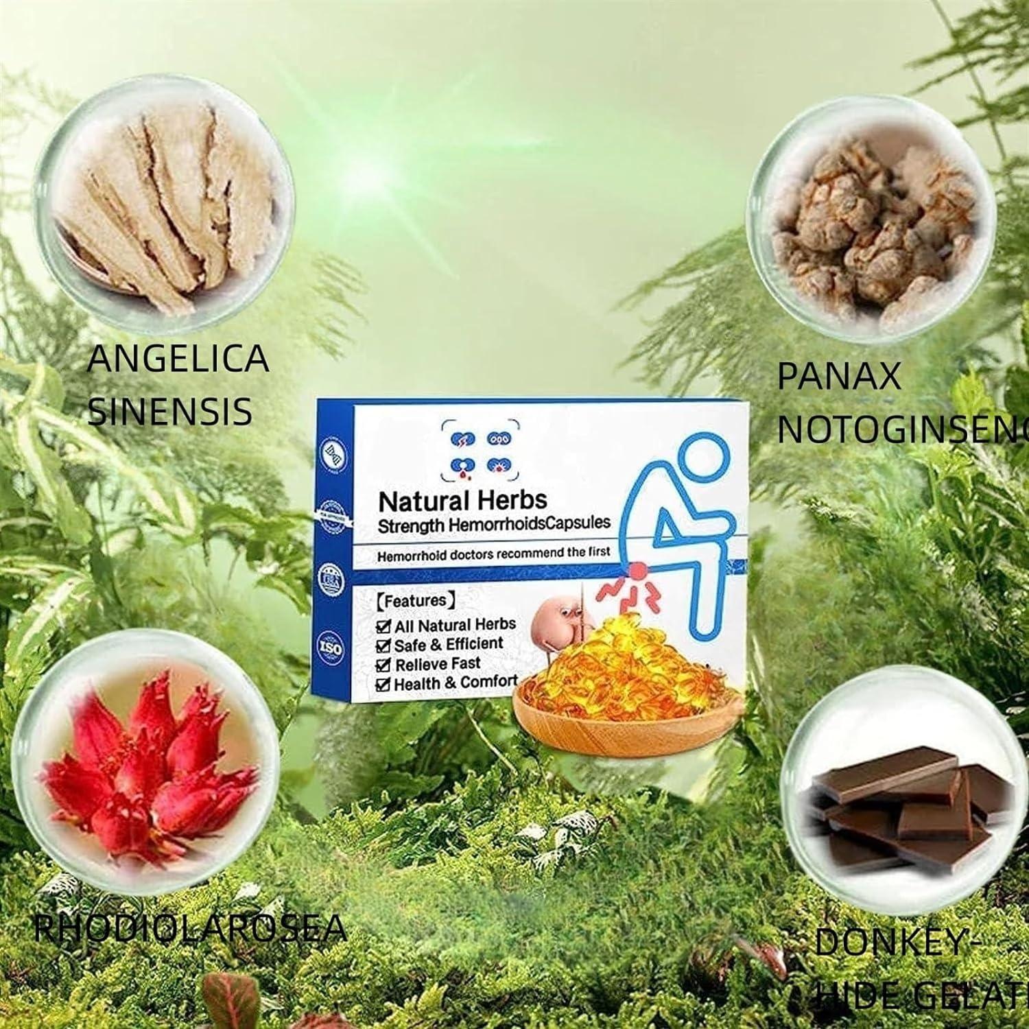 Herbal Hemorrhoid Relief Capsules Natural Treatment Suppository (1 pc)