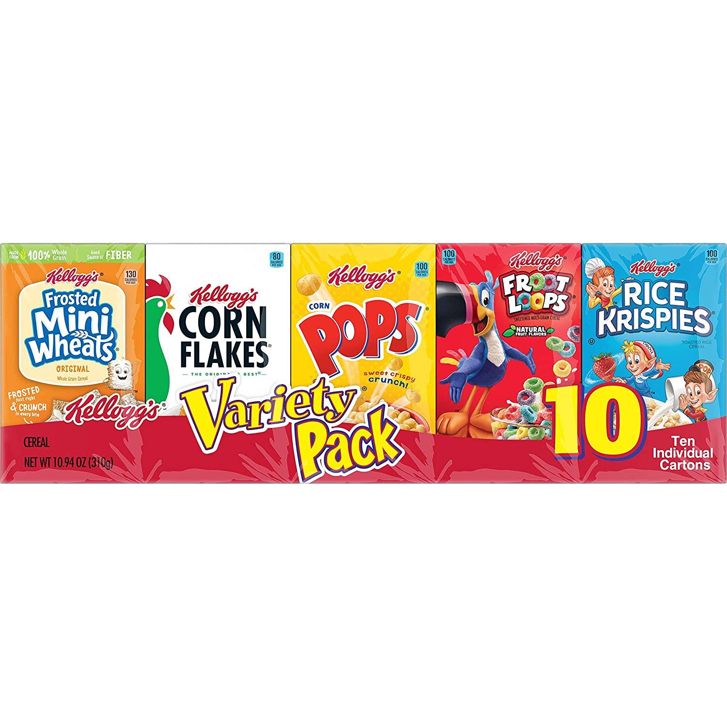 Kellogg's Variety Pack Assorted Variety Pack, 12 Count 120 boxes