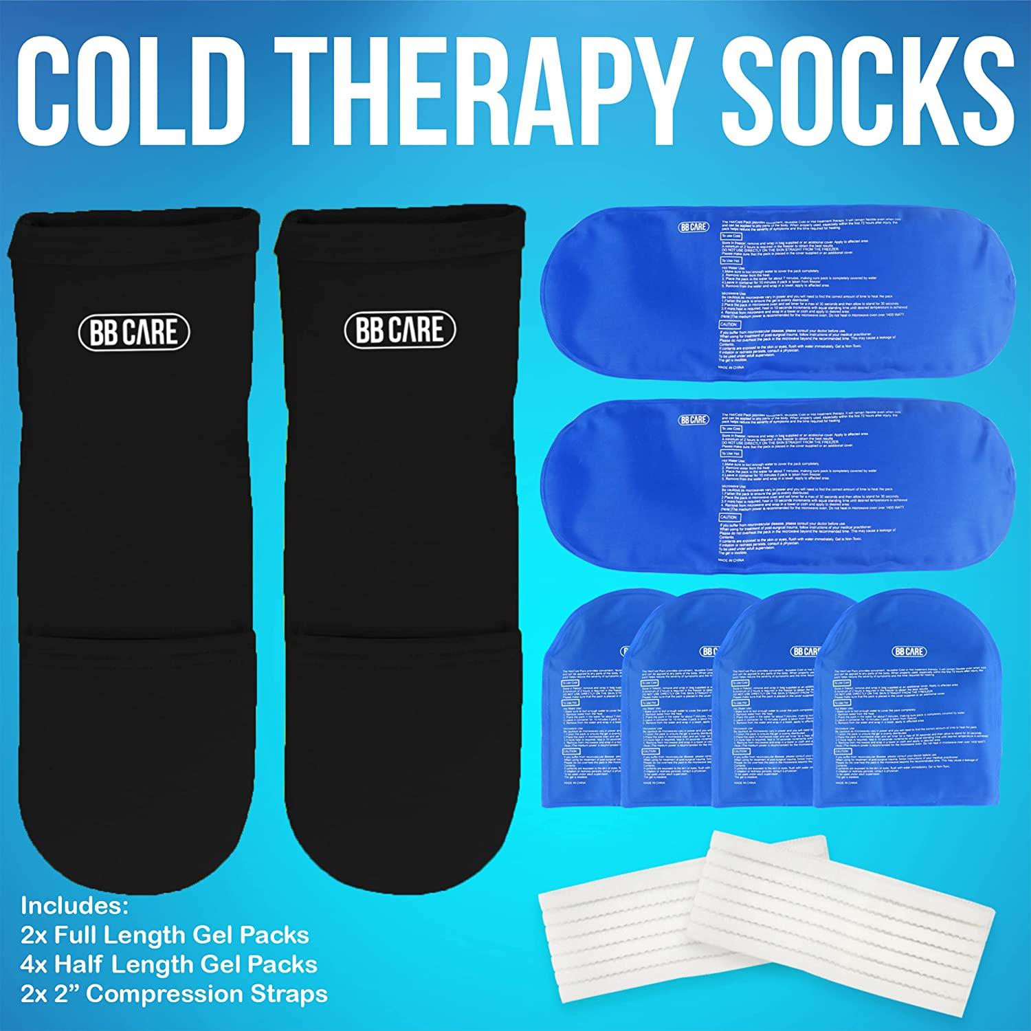 Premium Cold Therapy Socks with Compression Straps Ice Pack for