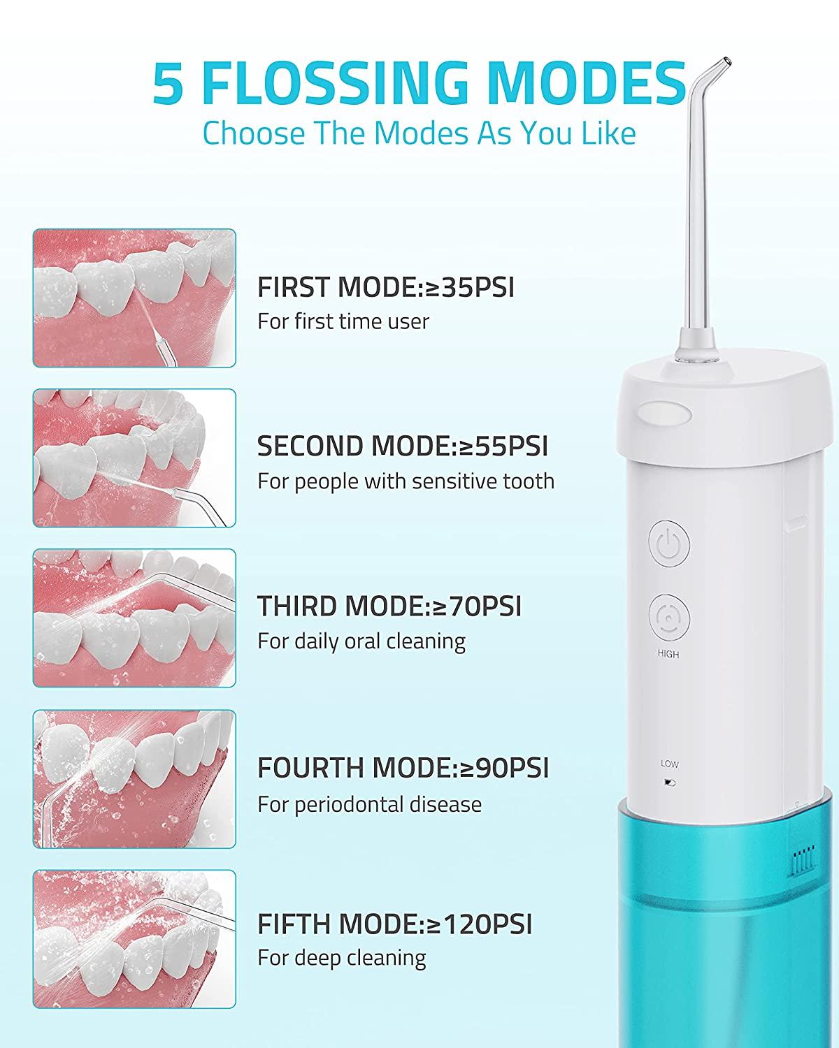 Cordless Water Flossers, HEATOO Portable Water Flosser Dental Oral